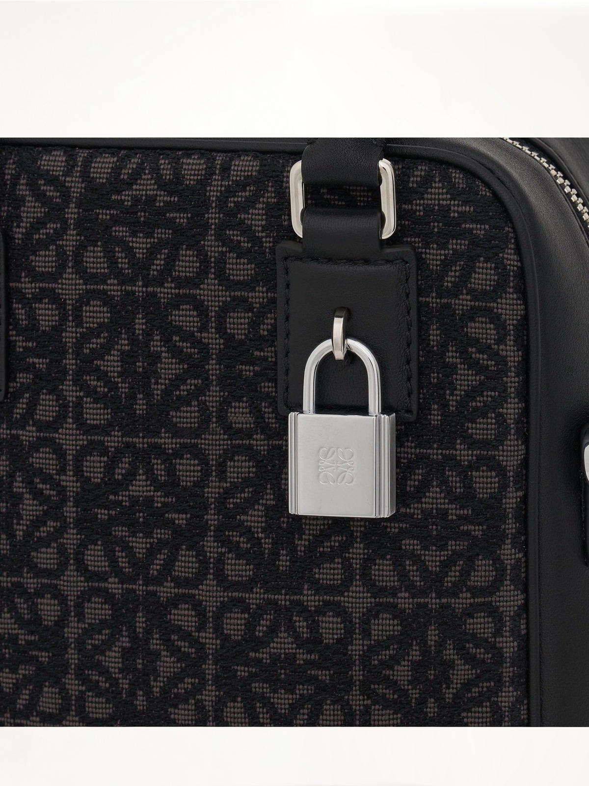 Amazona 15 Vertical Anagram in Jacquard and Calfskin in Anthracite