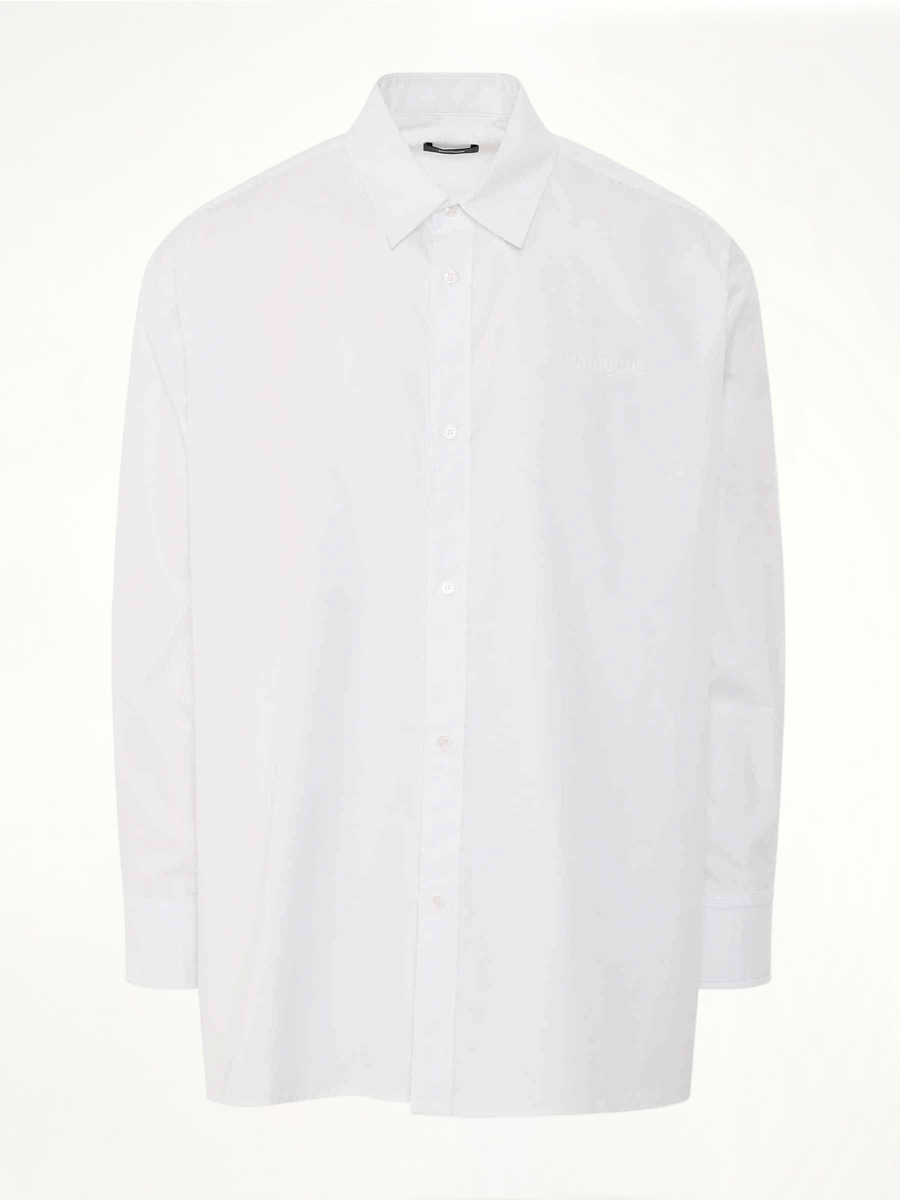 1506 Logo Print Cotton Shirt in White