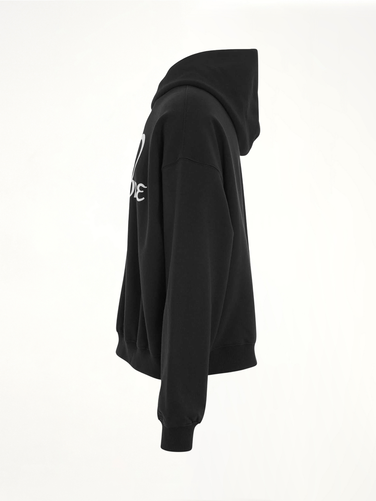 Cursive Circle Logo Hoodie in Black