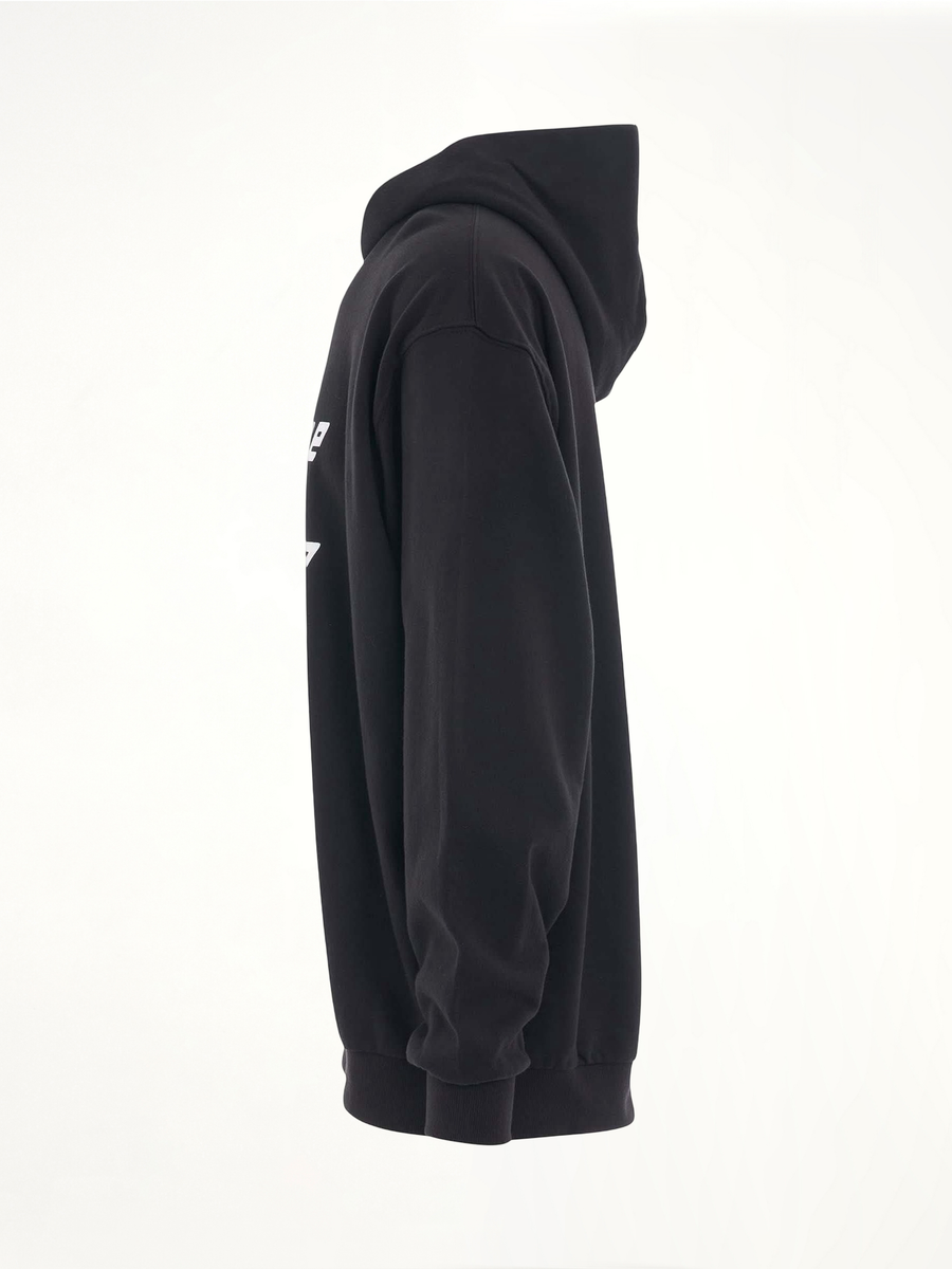 Multiple Front Logo Hoodie in Black