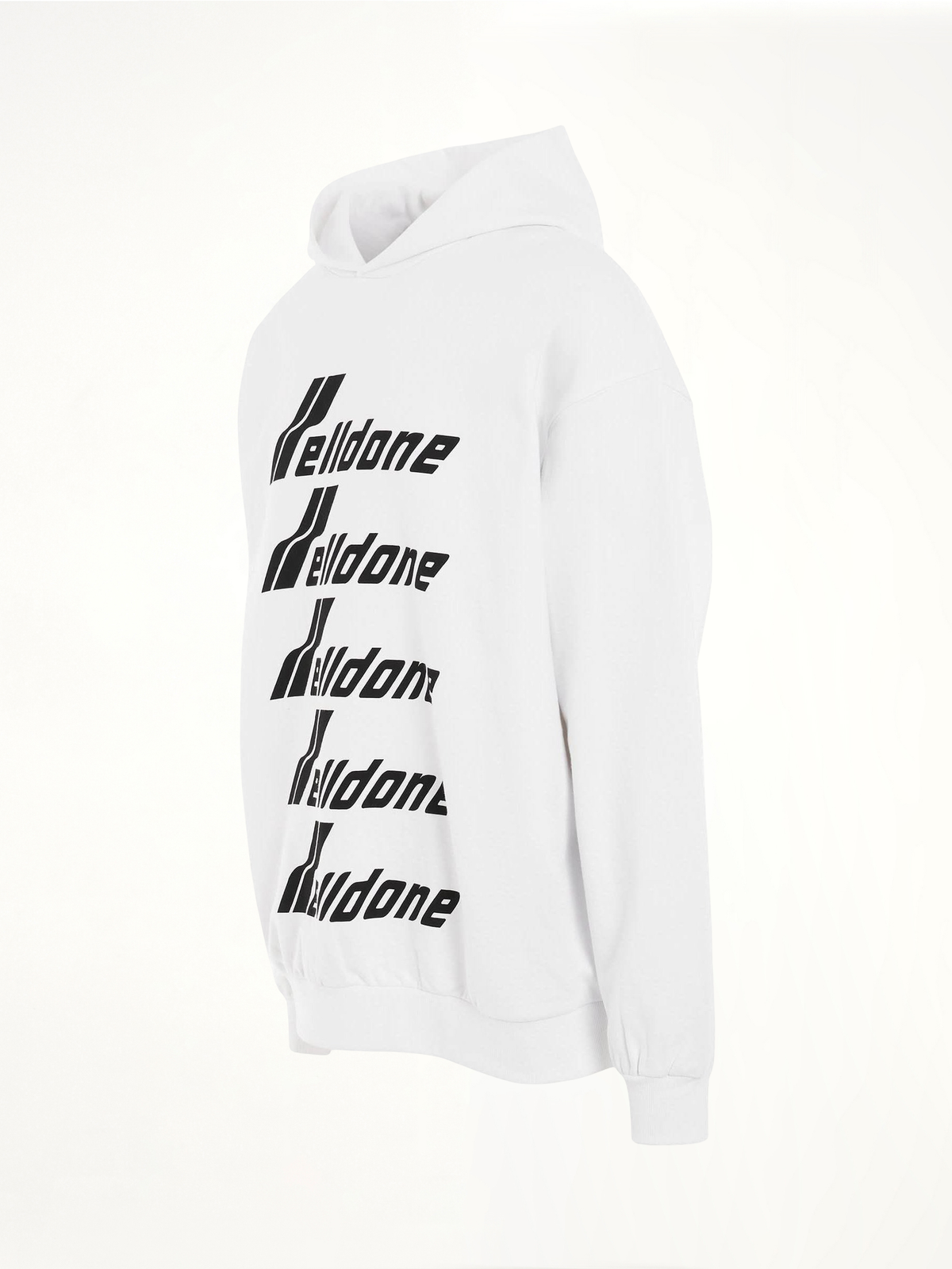 Multiple Front Logo Hoodie in White