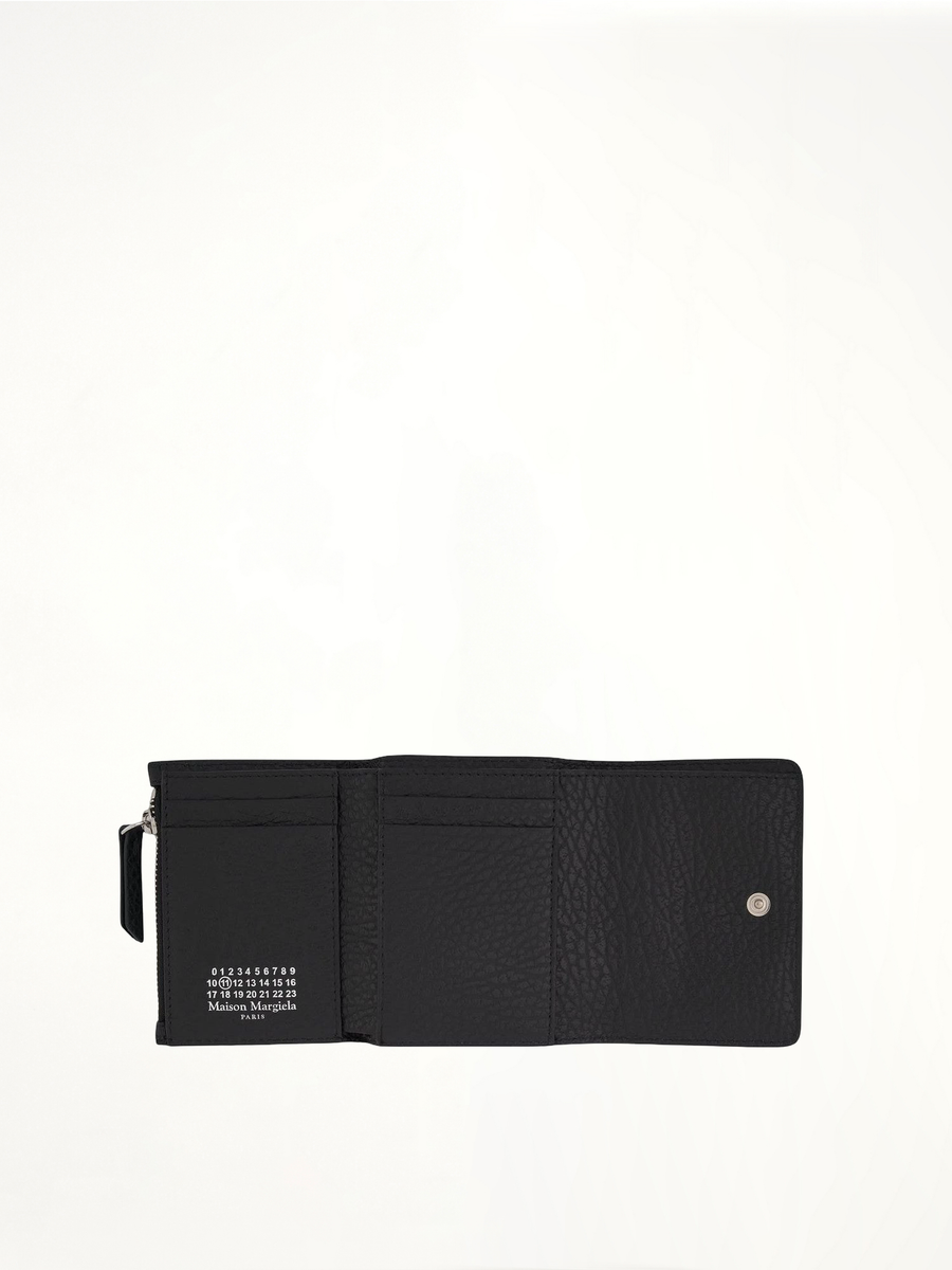 Four Stitches Tri Fold Wallet in Black