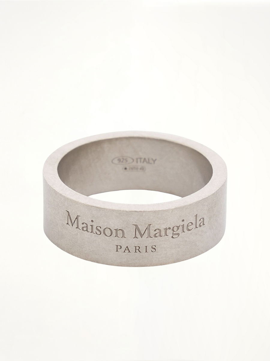 Etched Logo Ring in Silver