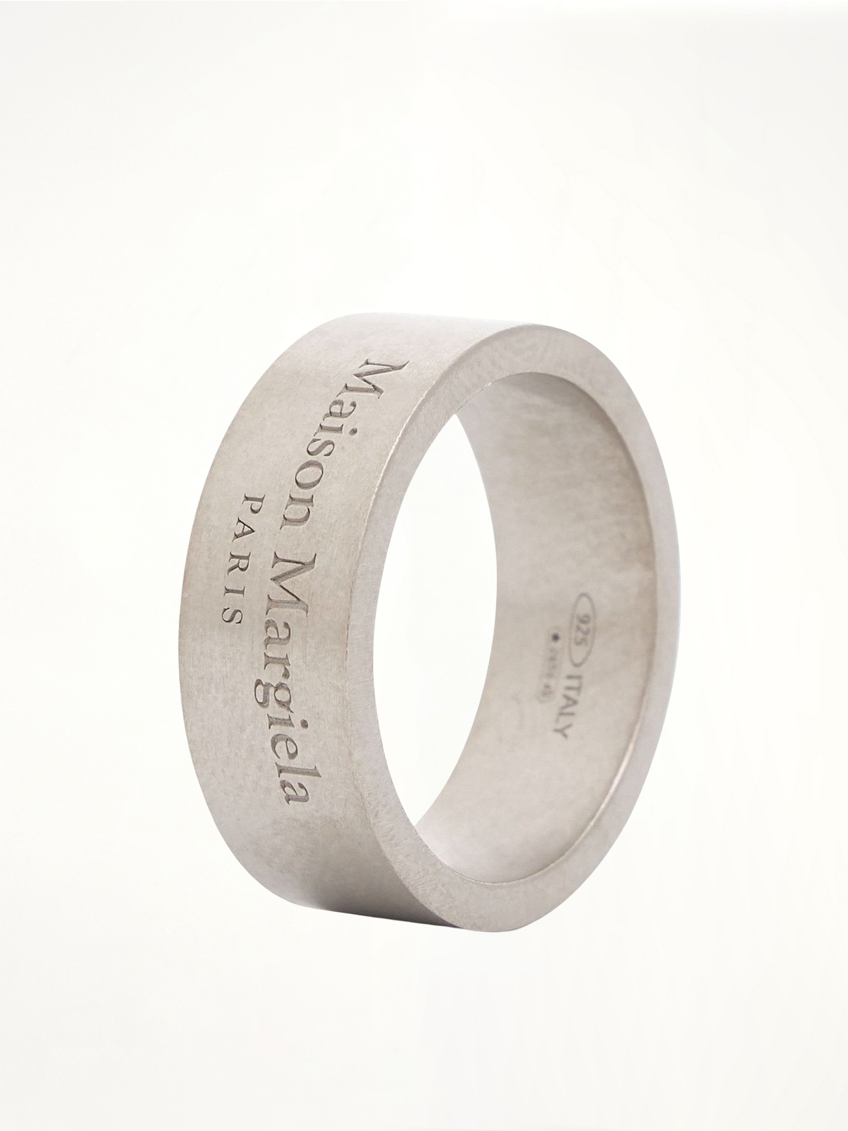 Etched Logo Ring in Silver