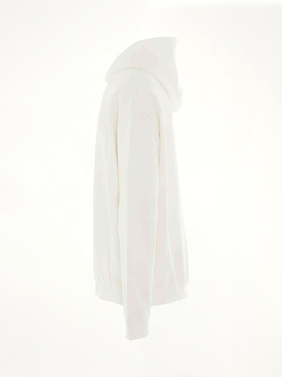 Upside Down Logo Hoodie in White