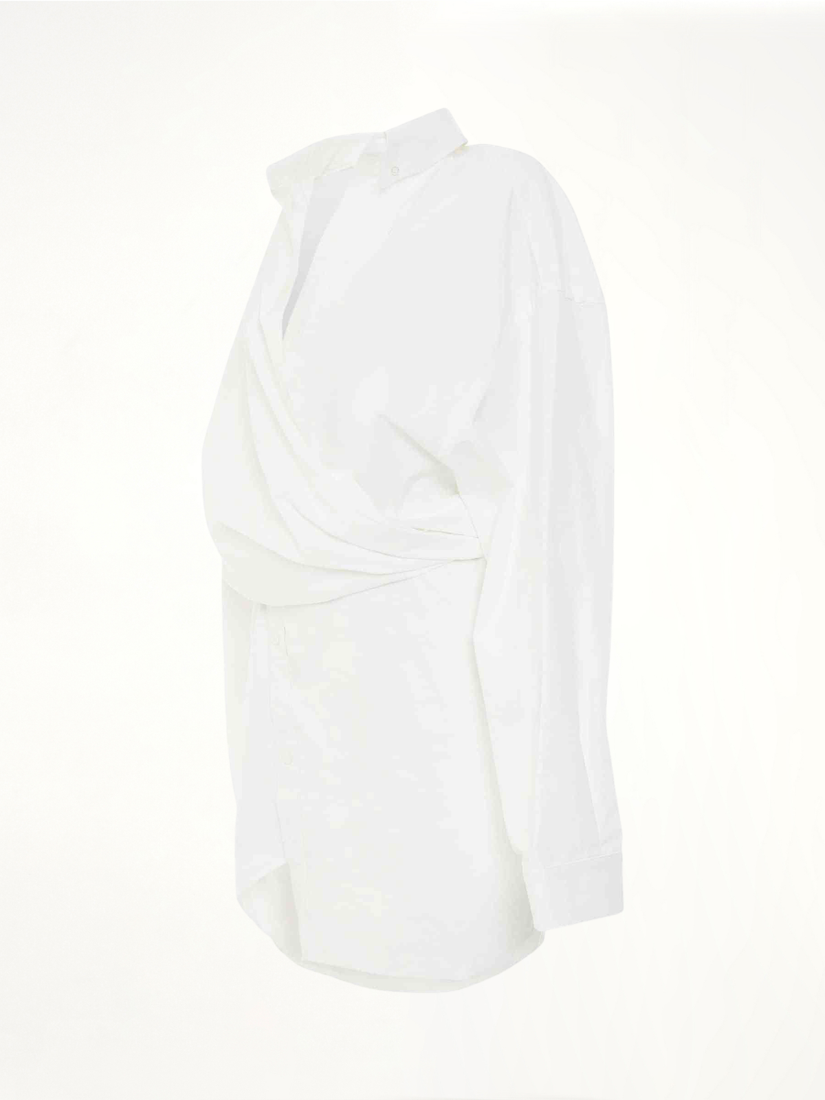 Poplin Wrap Dress in White