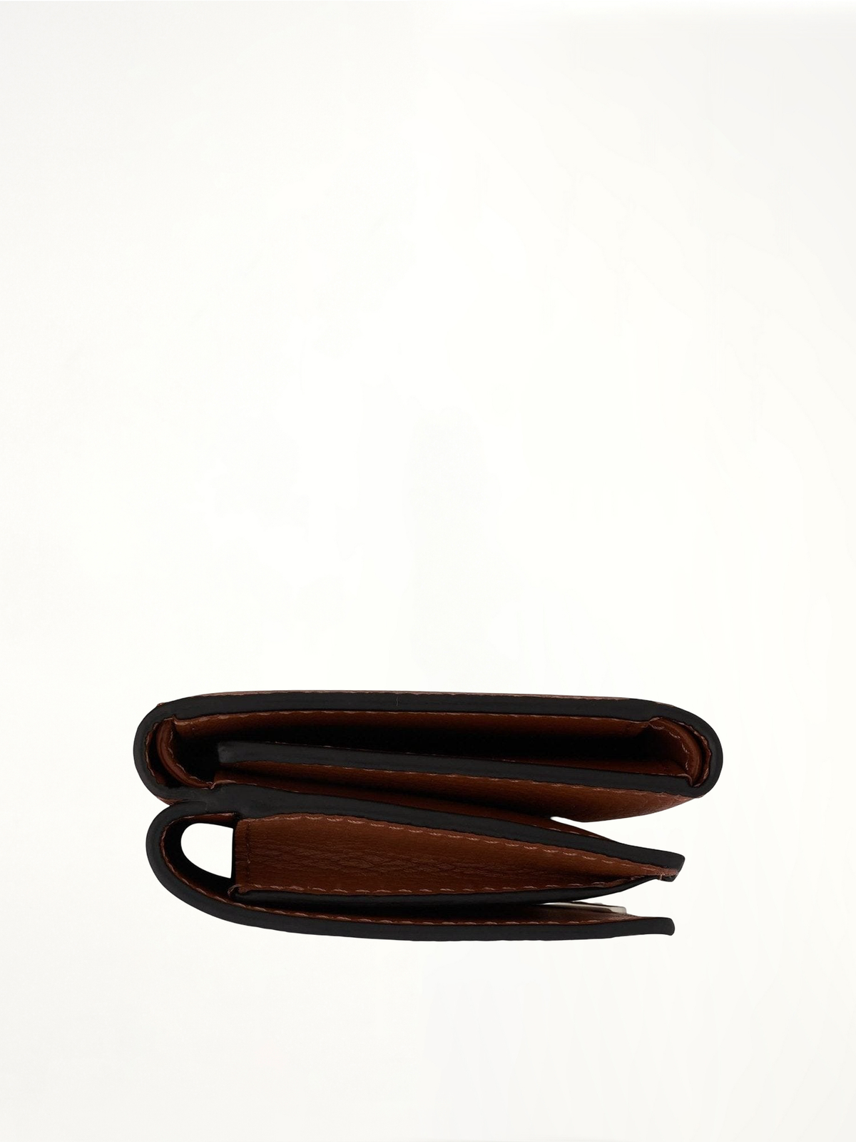 Anagram Trifold Wallet Pebble Grain Calfskin in Tan