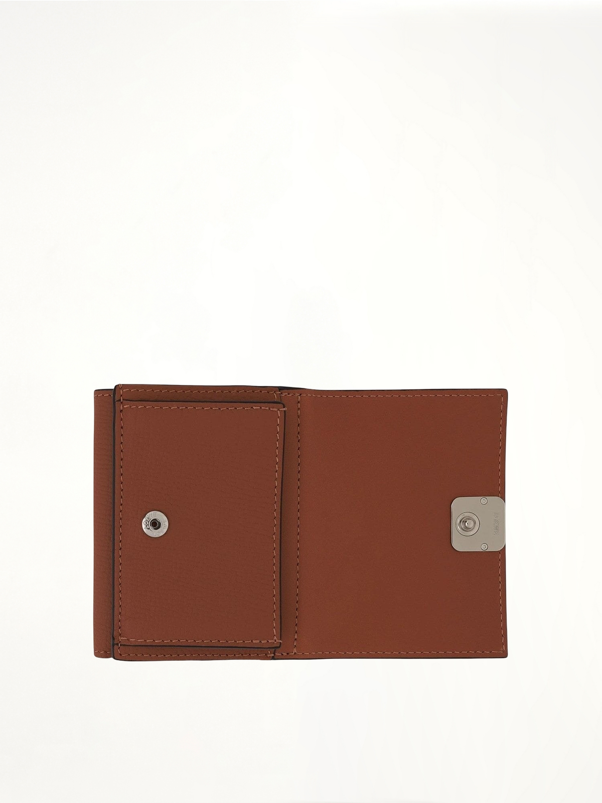 Anagram Trifold Wallet Pebble Grain Calfskin in Tan