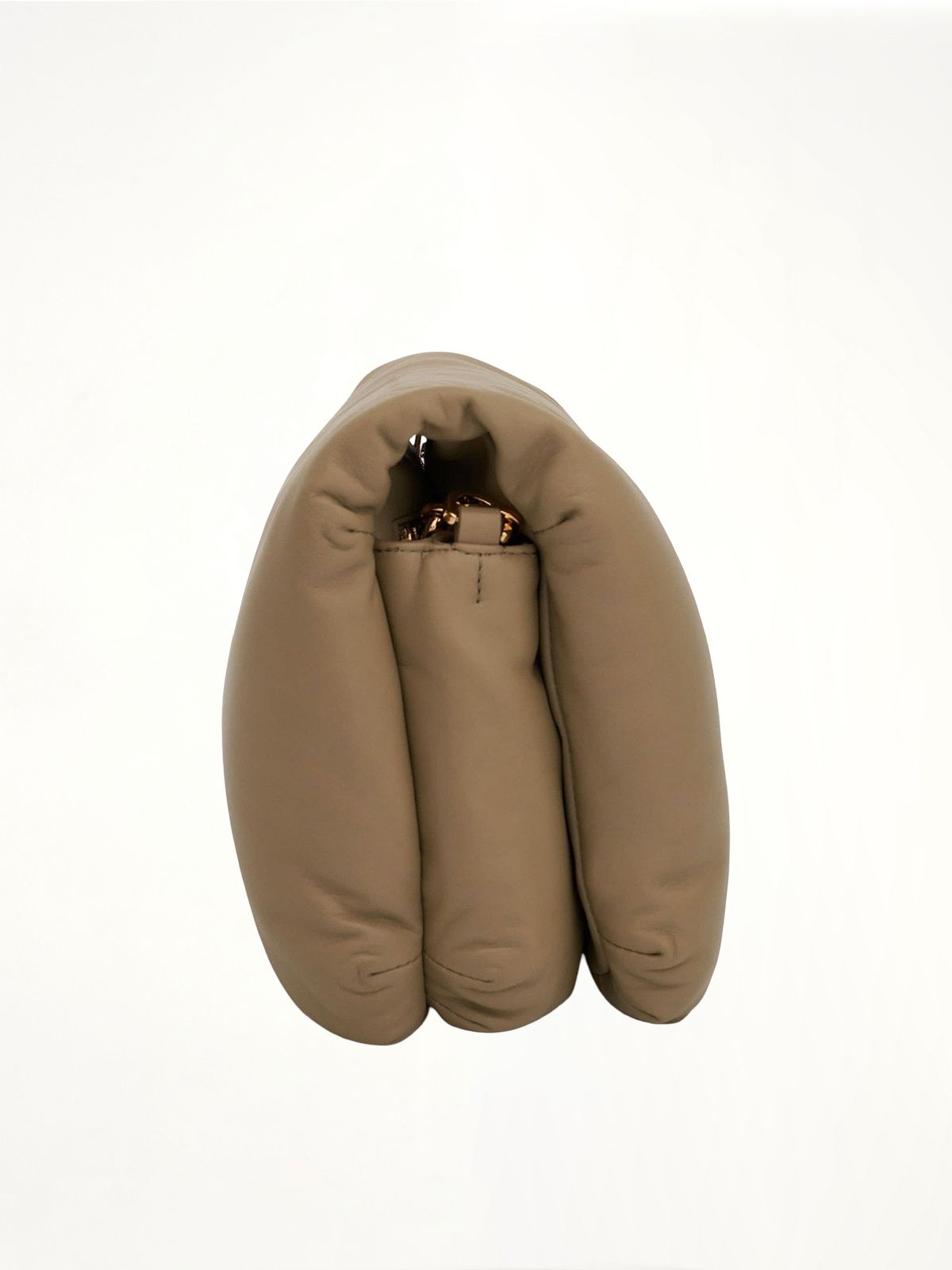 Puffer Goya Bag in Shiny Nappa Lambskin in Clay Green