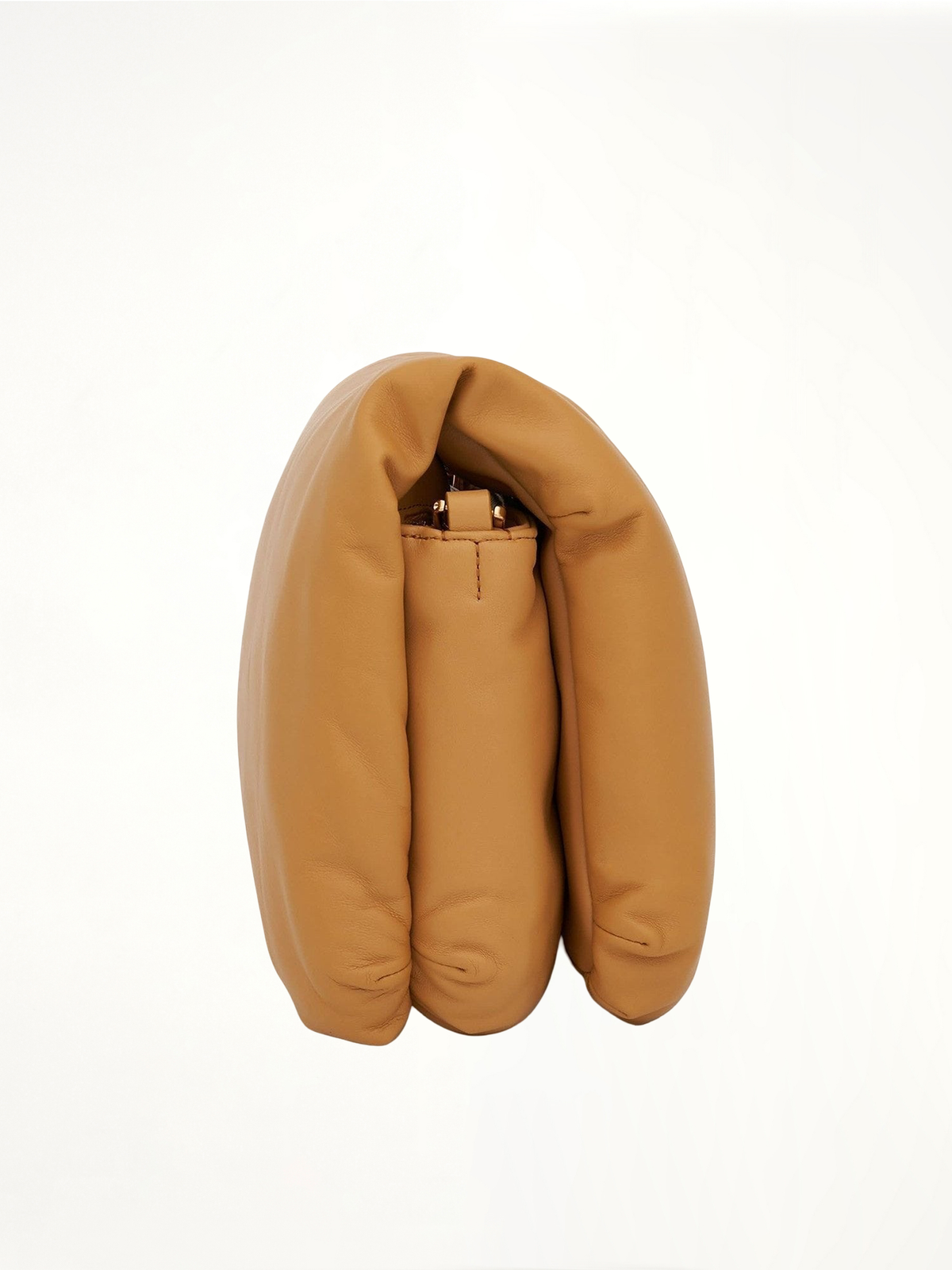 Puffer Goya Bag in Shiny Nappa Lambskin in Camel