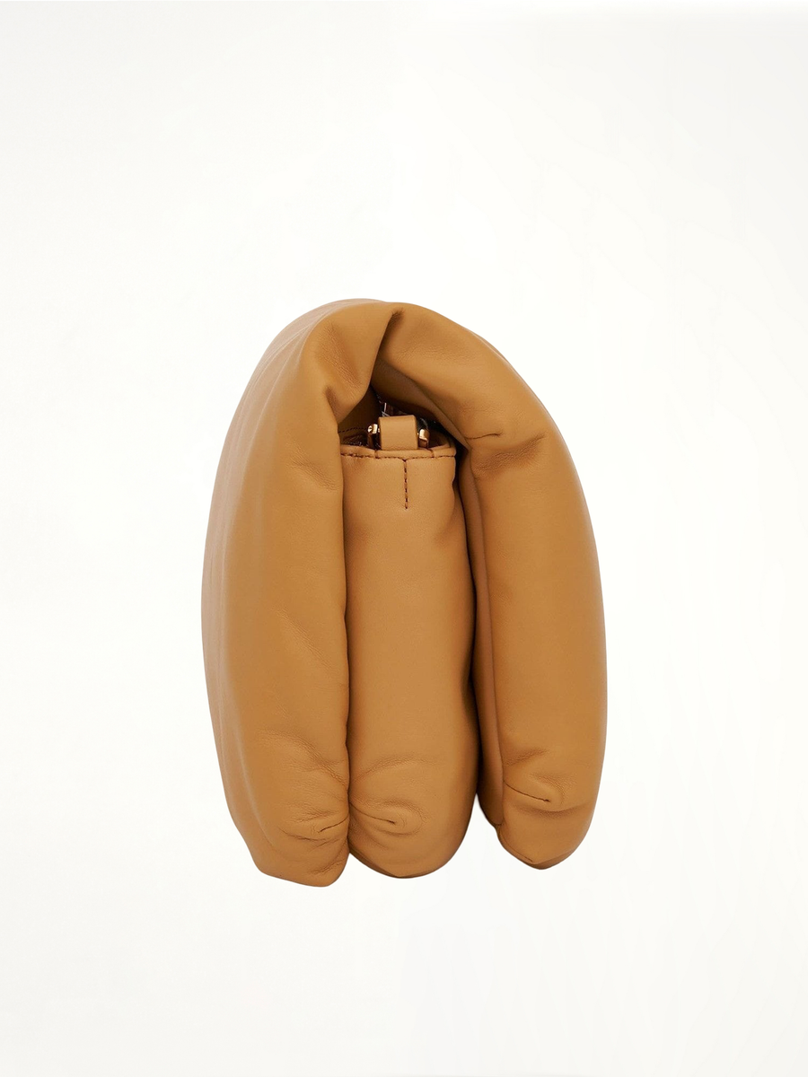 Puffer Goya Bag in Shiny Nappa Lambskin in Camel