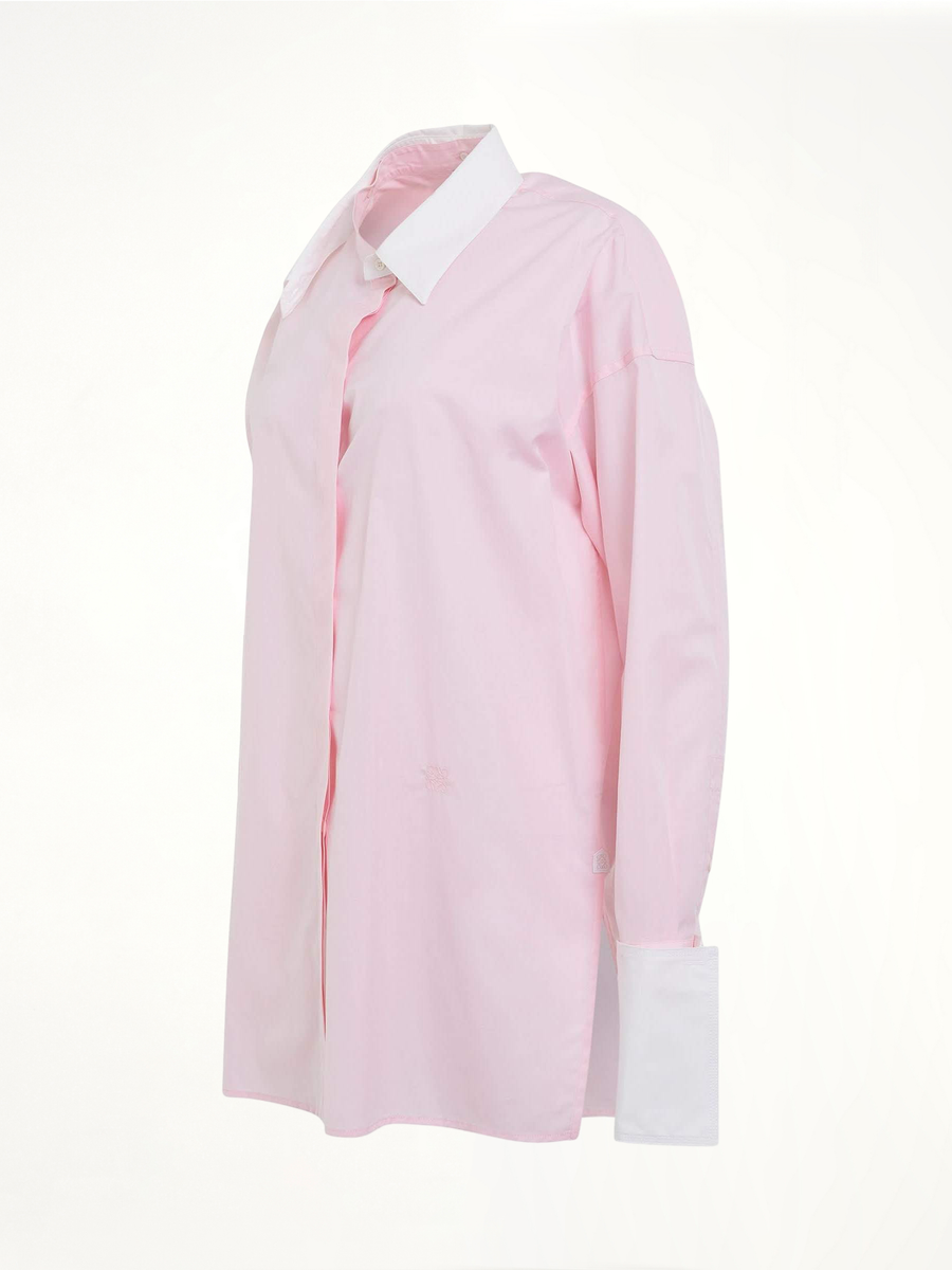 Deconstructed Cotton Shirt in Chalk