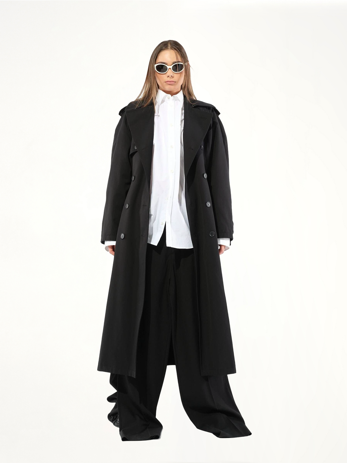 Hourglass Trench Coat in Black