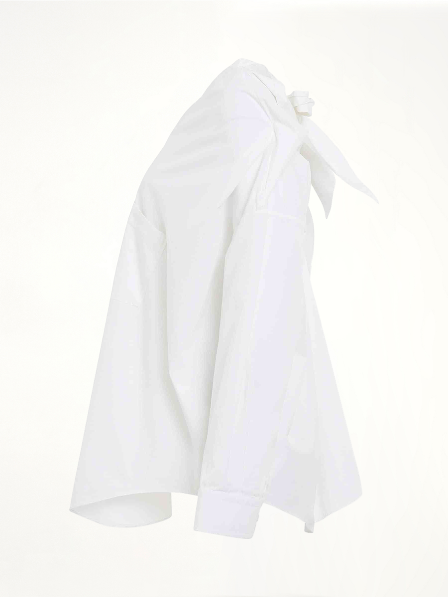 Knotted Vareuse Shirt in White