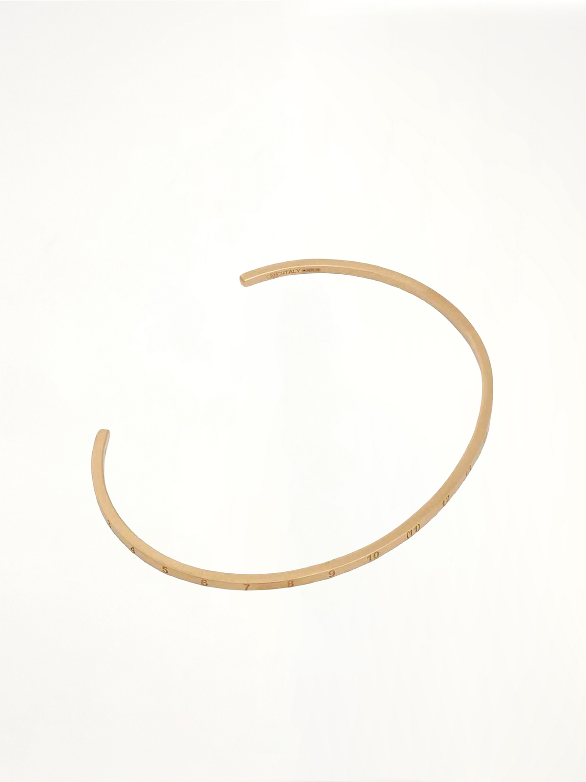 Numerical Cuff 2mm Bracelet in Yellow Gold