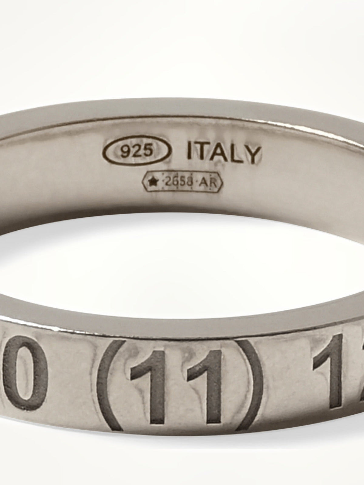 Maison Margiela Numerical 4mm Ring in Silver