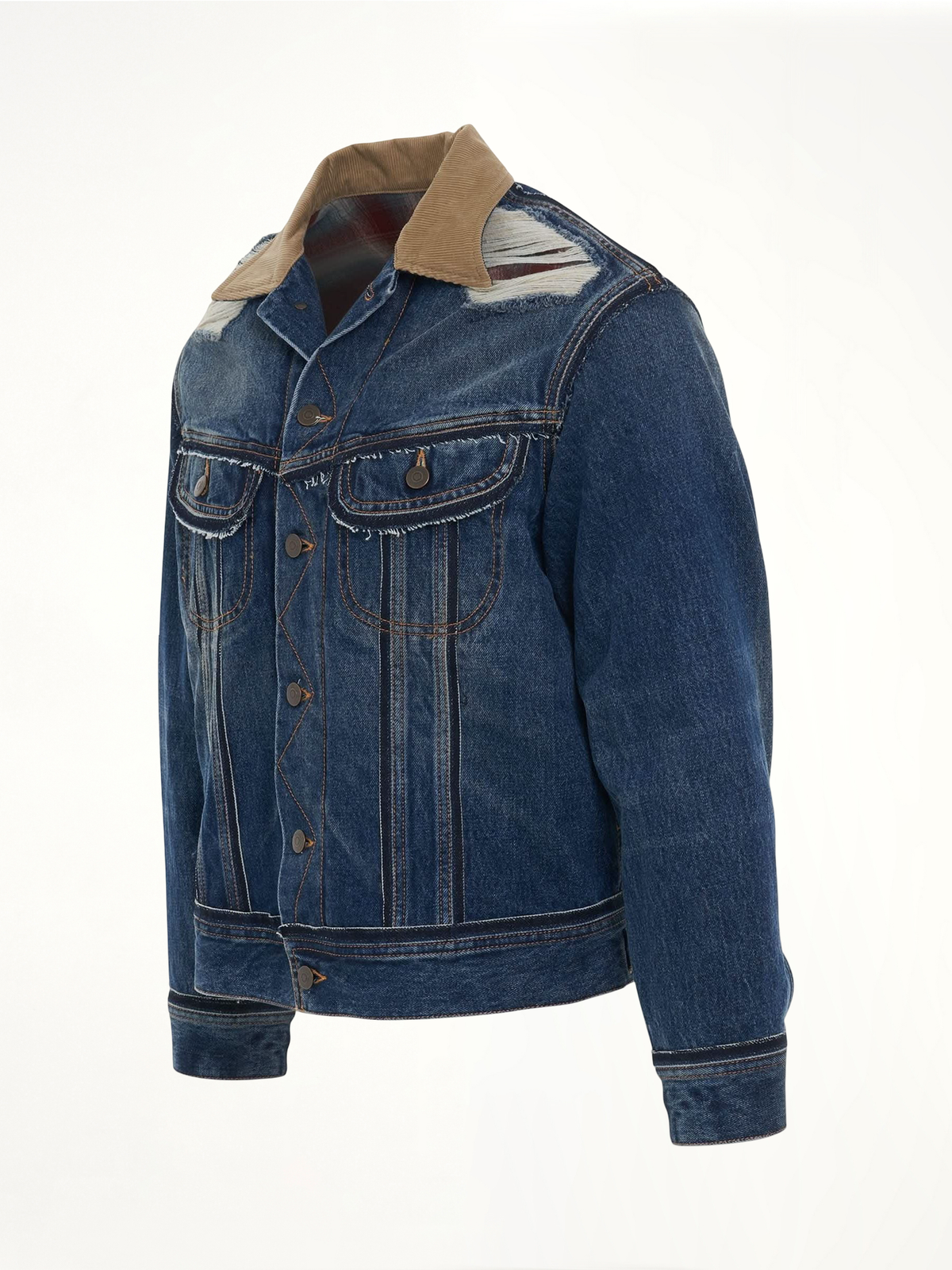 Oversize Deconstruction Cut-Out Denim Jacket