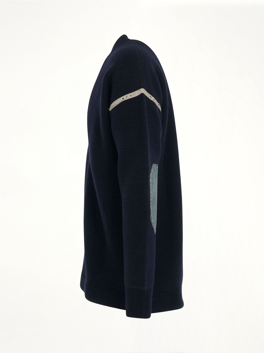 Elbow Patch Cardigan in Navy