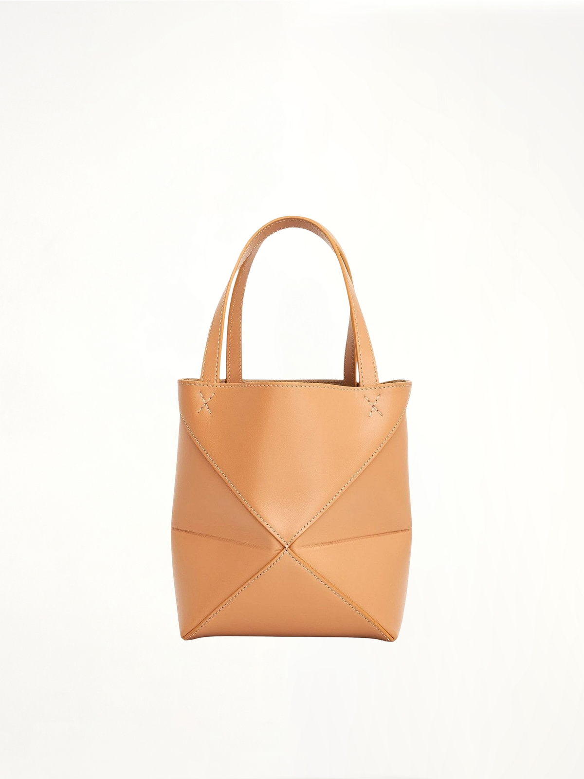 Mini Puzzle Fold Tote Bag in Calfskin in Warm Desert