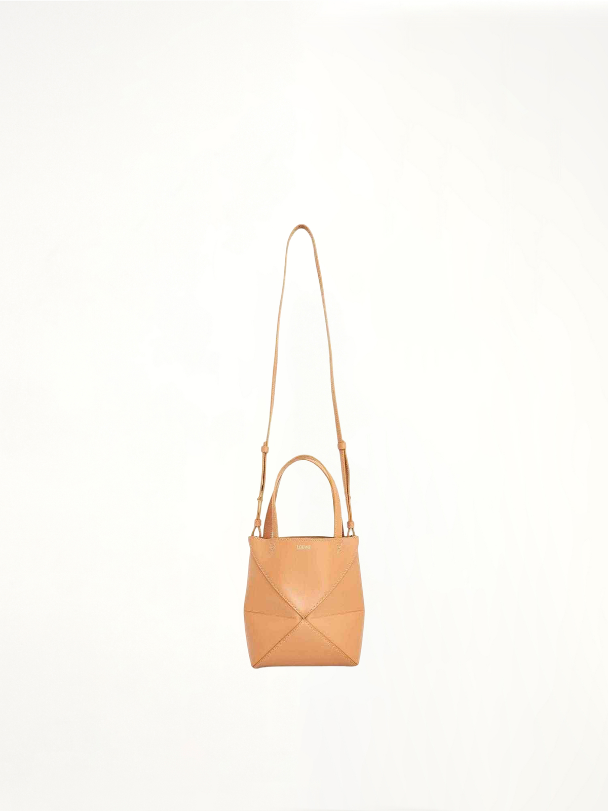 Mini Puzzle Fold Tote Bag in Calfskin in Warm Desert