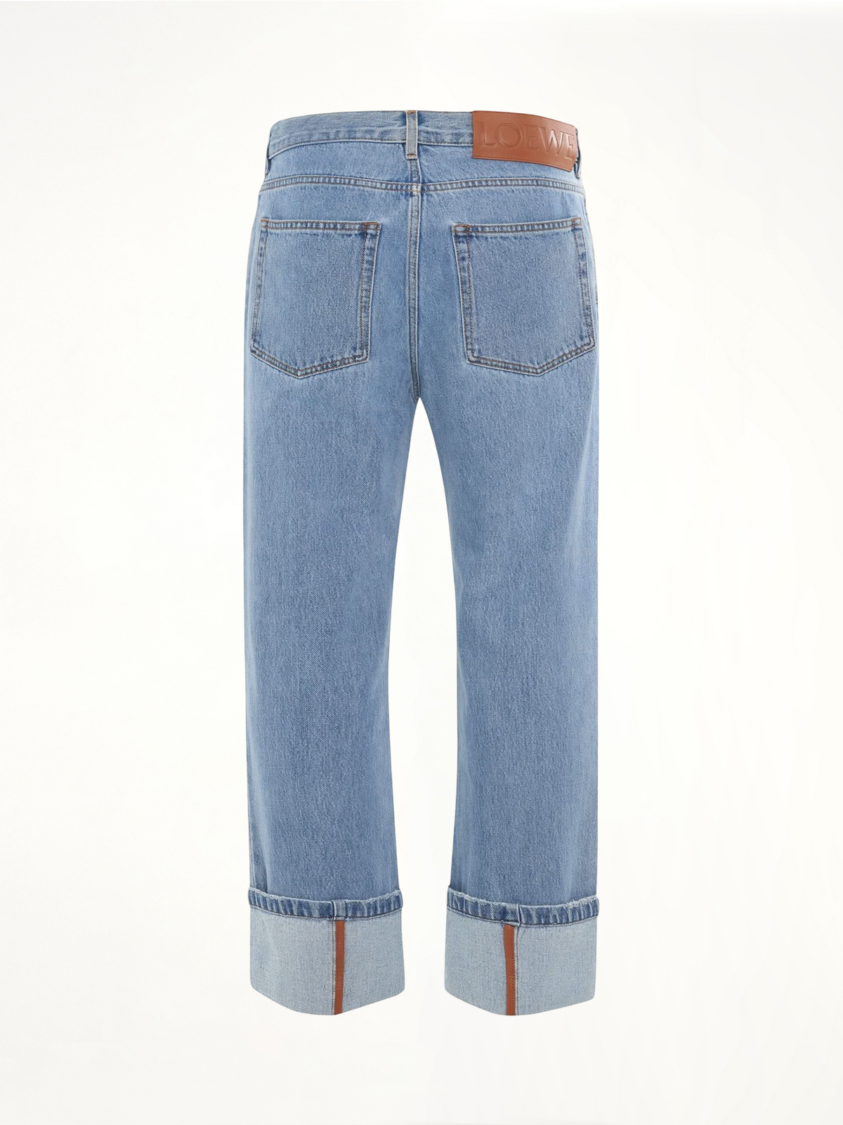Fisherman Turn Up Jeans in Light Denim