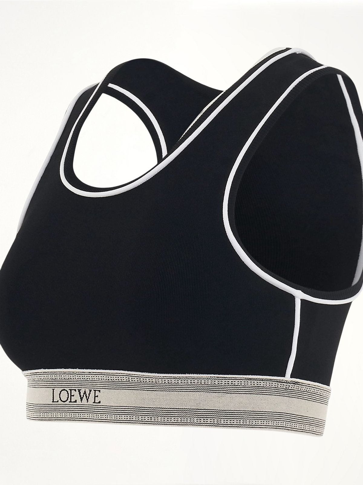 Logo Cropped Tank Top in Black