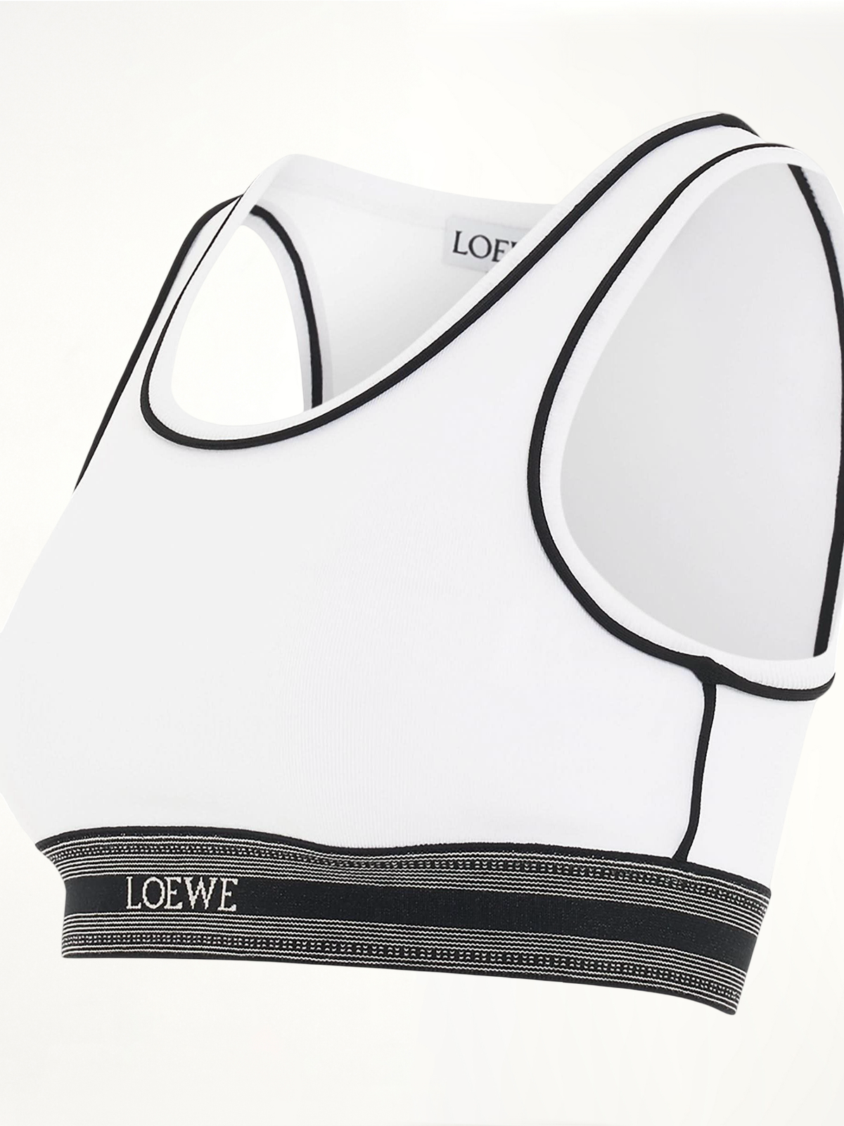 Logo Cropped Tank Top in White