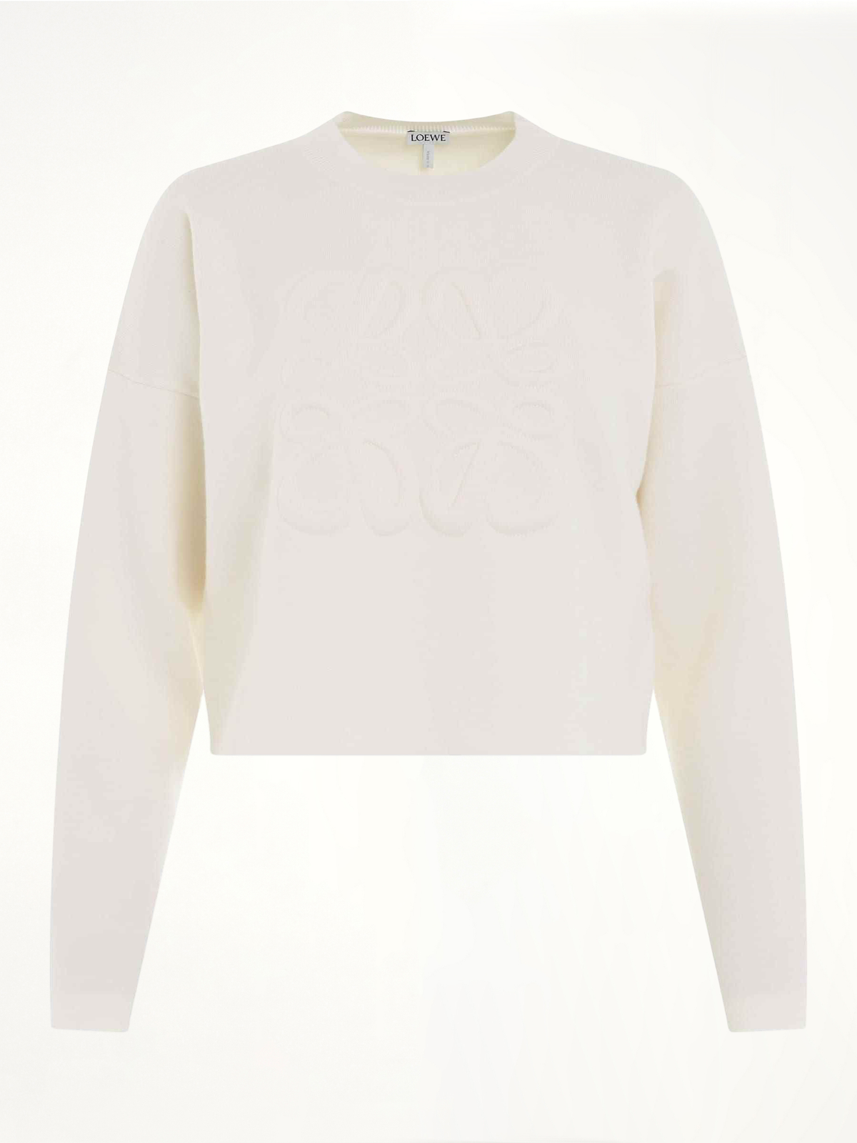 Short Anagram Sweater in White