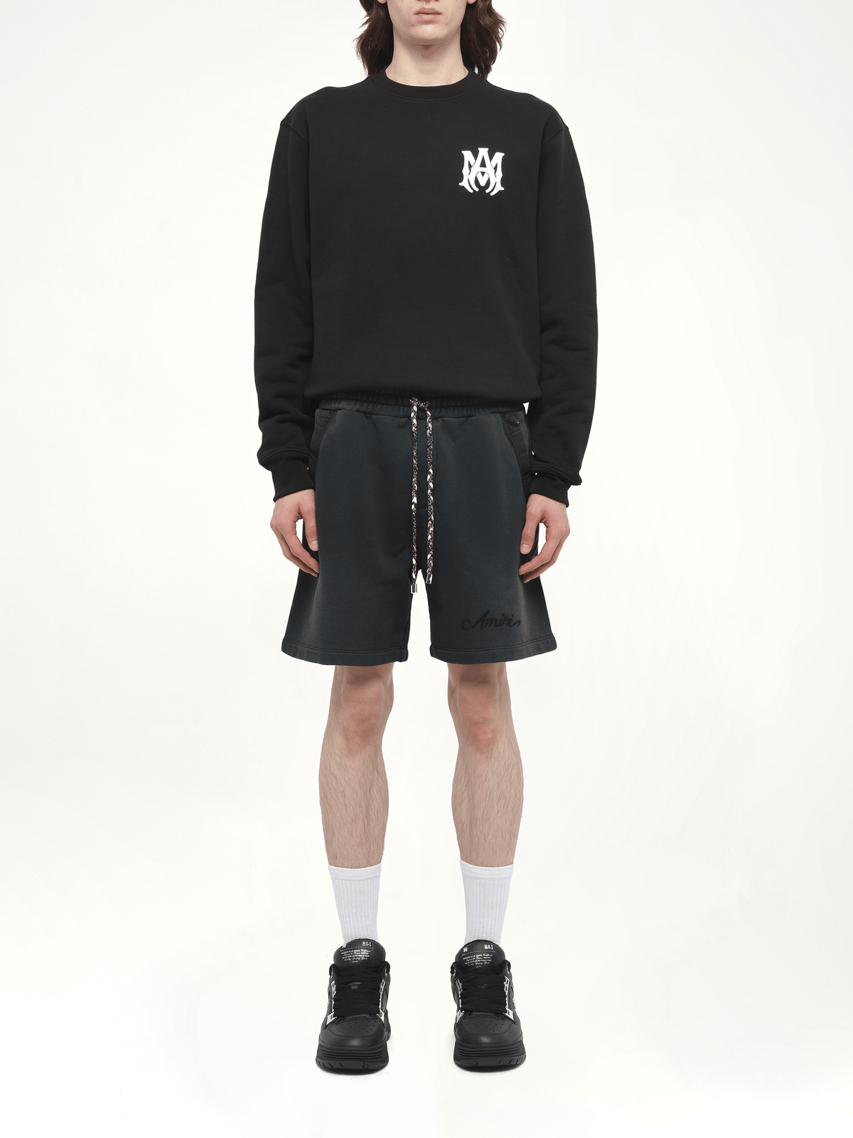 Bleach Bandana Shorts in Black