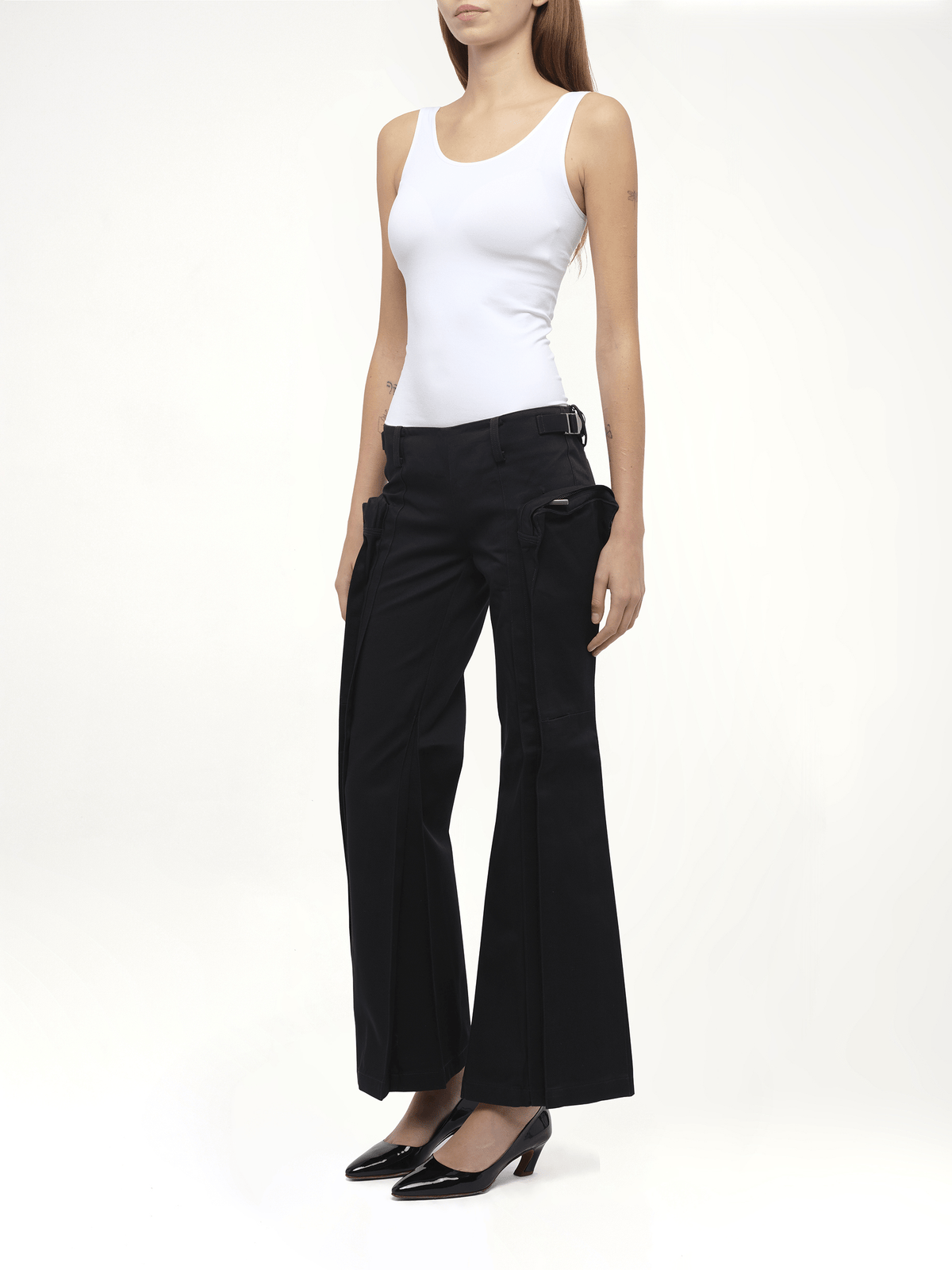 Flared Cargos in Black