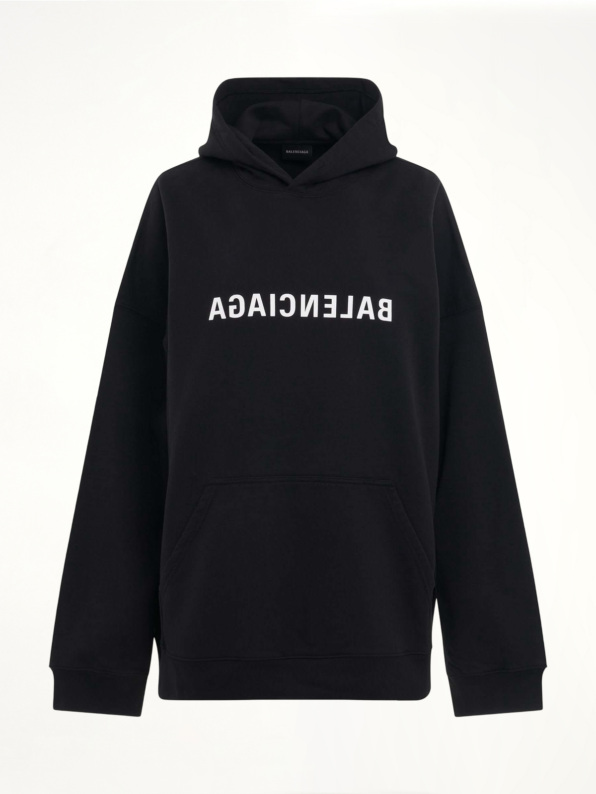 Mirror Print Wide Fit Hoodie in Black