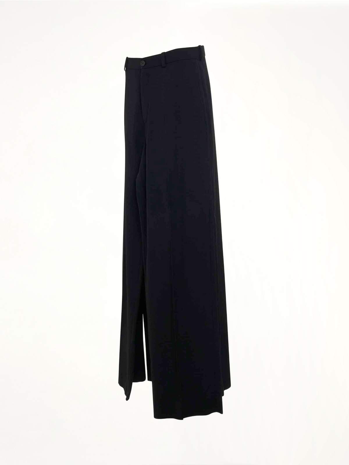 Deconstructed Double Front Pants in Black