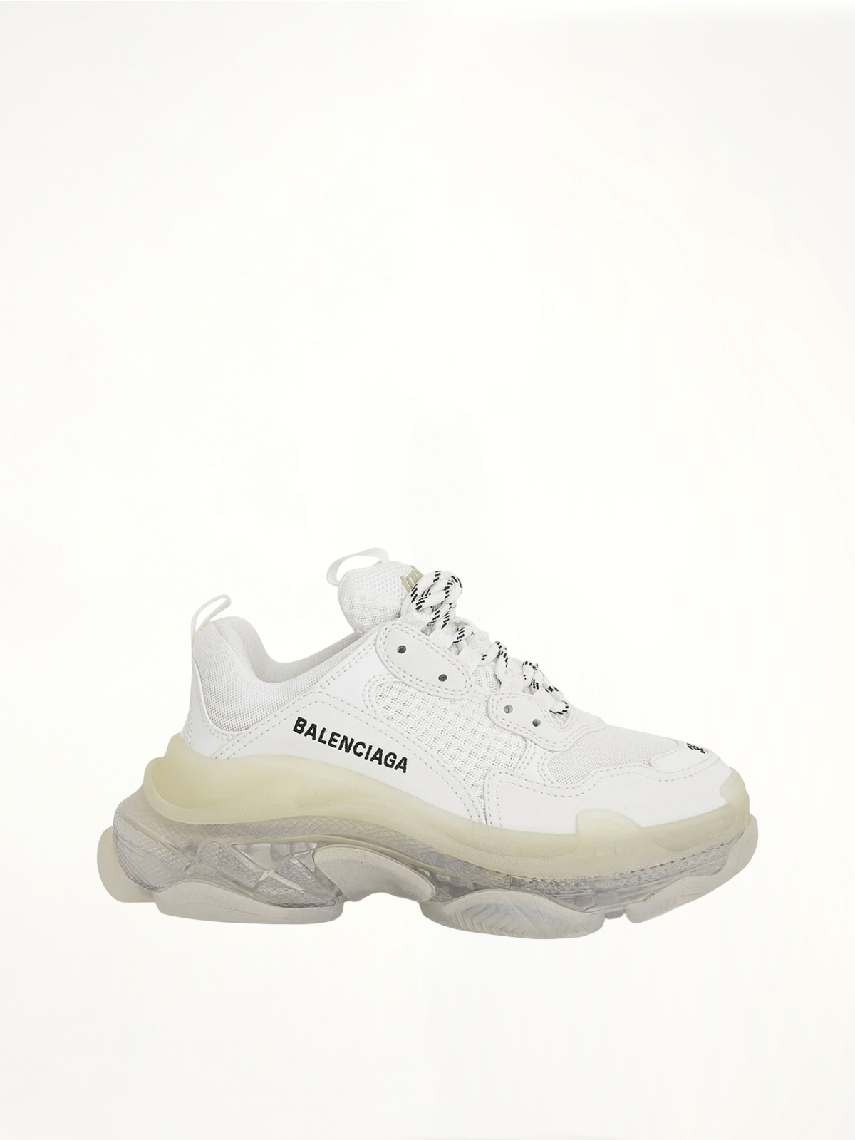 Triple S Clear Sole Sneakers in White