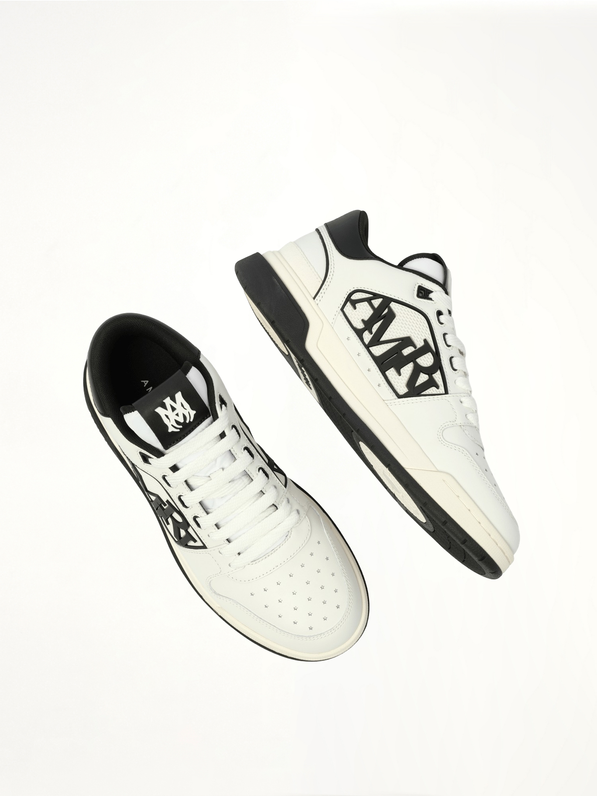 Classic Low Sneaker in White/Black Top View | AMIRI