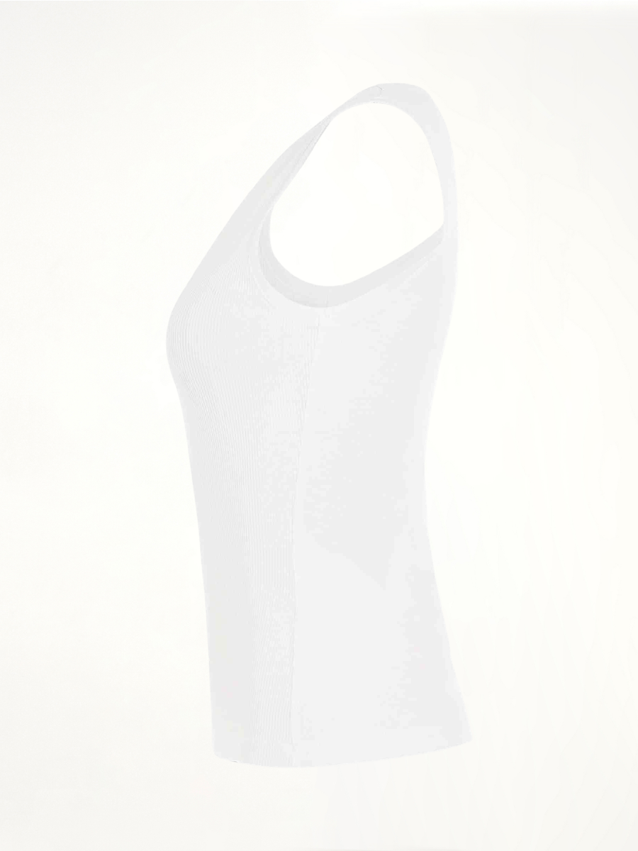 Anagram Embroidered Tank Top in White