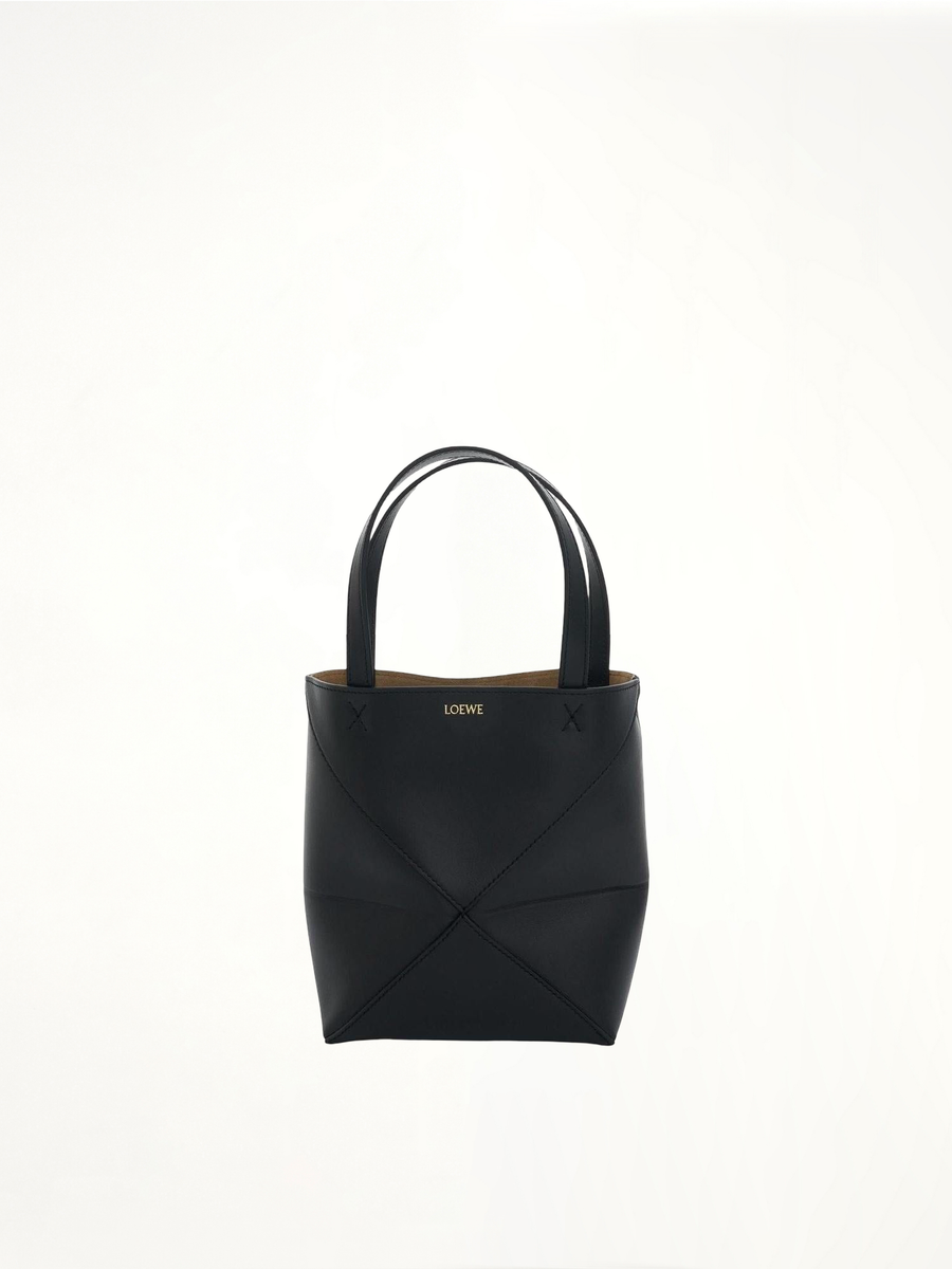 Mini Fold Puzzle Tote Bag in Black