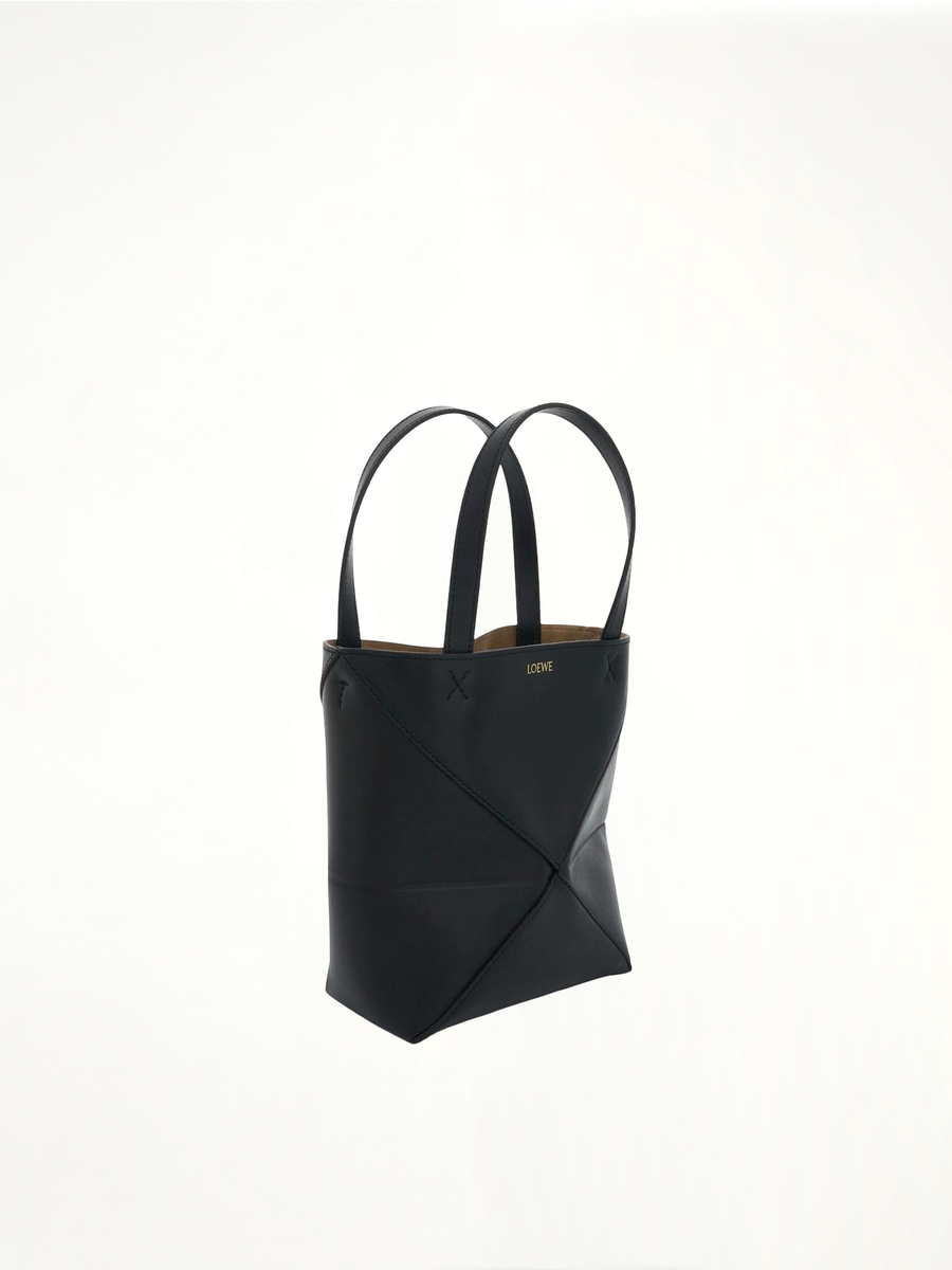 Mini Fold Puzzle Tote Bag in Black