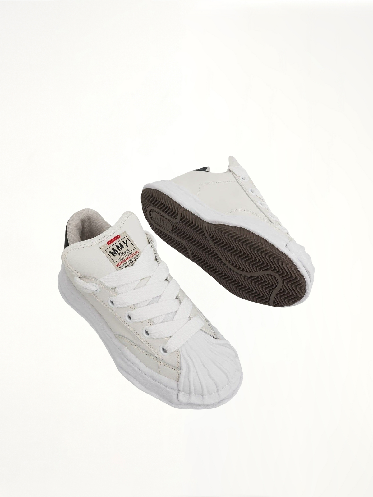 Blakey OG Puffer Sneaker in White Top View | MAISON MIHARA YASUHIRO