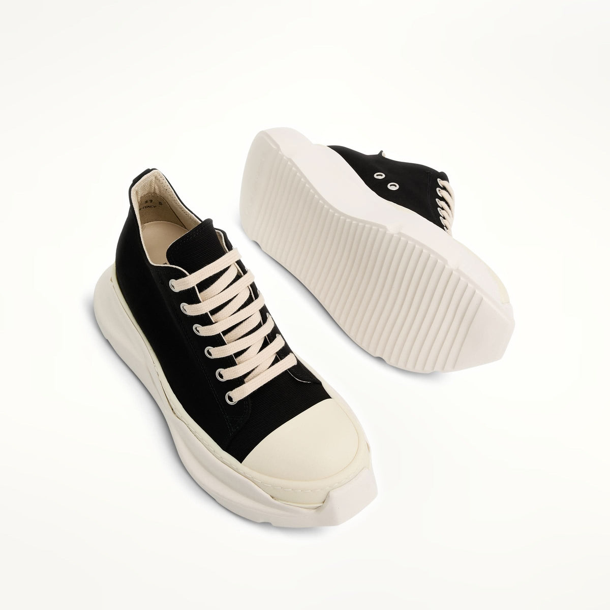 Abstract Sneaker in Black/Milk Top View | RICK OWENS DRKSHDW