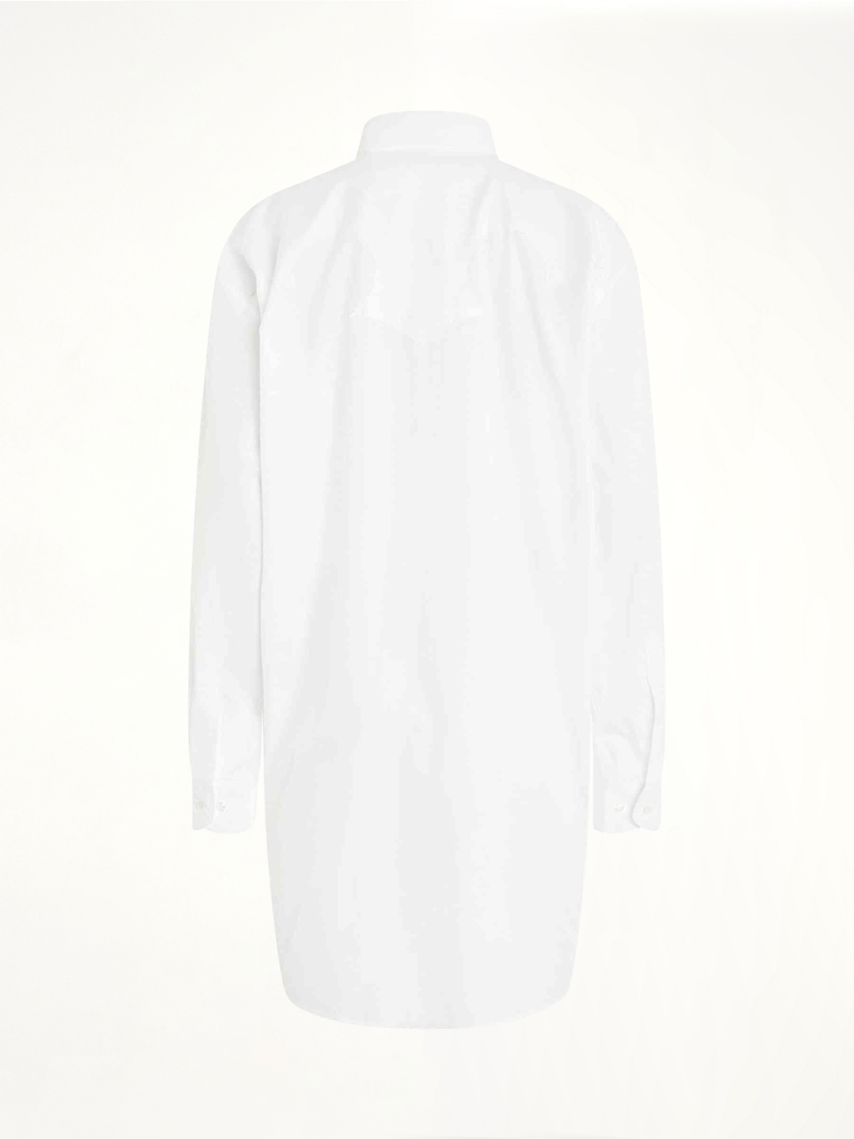 Long Sleeve Cotton Poplin Shirt in White