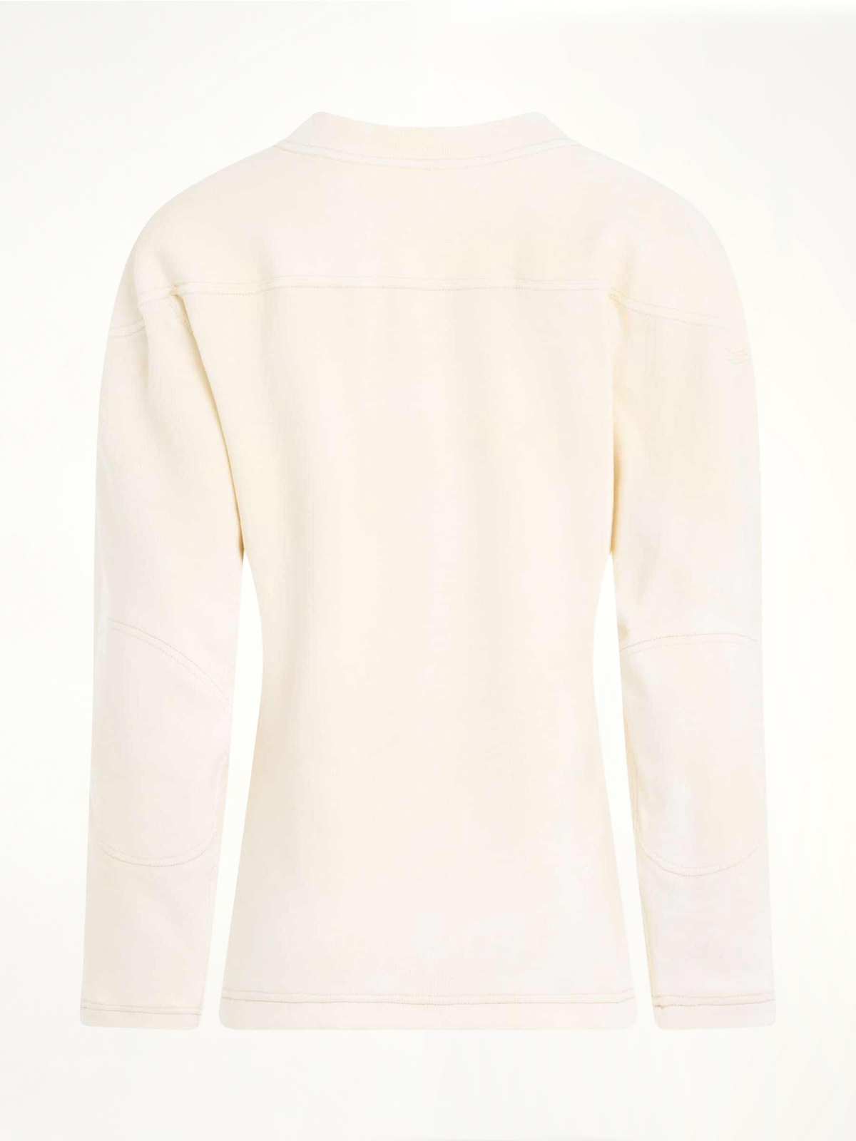Rib Cotton Logo Sweatshirt in Off White