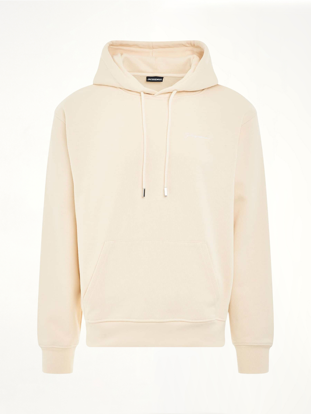 Brode Embroidered Logo Hoodie in Beige
