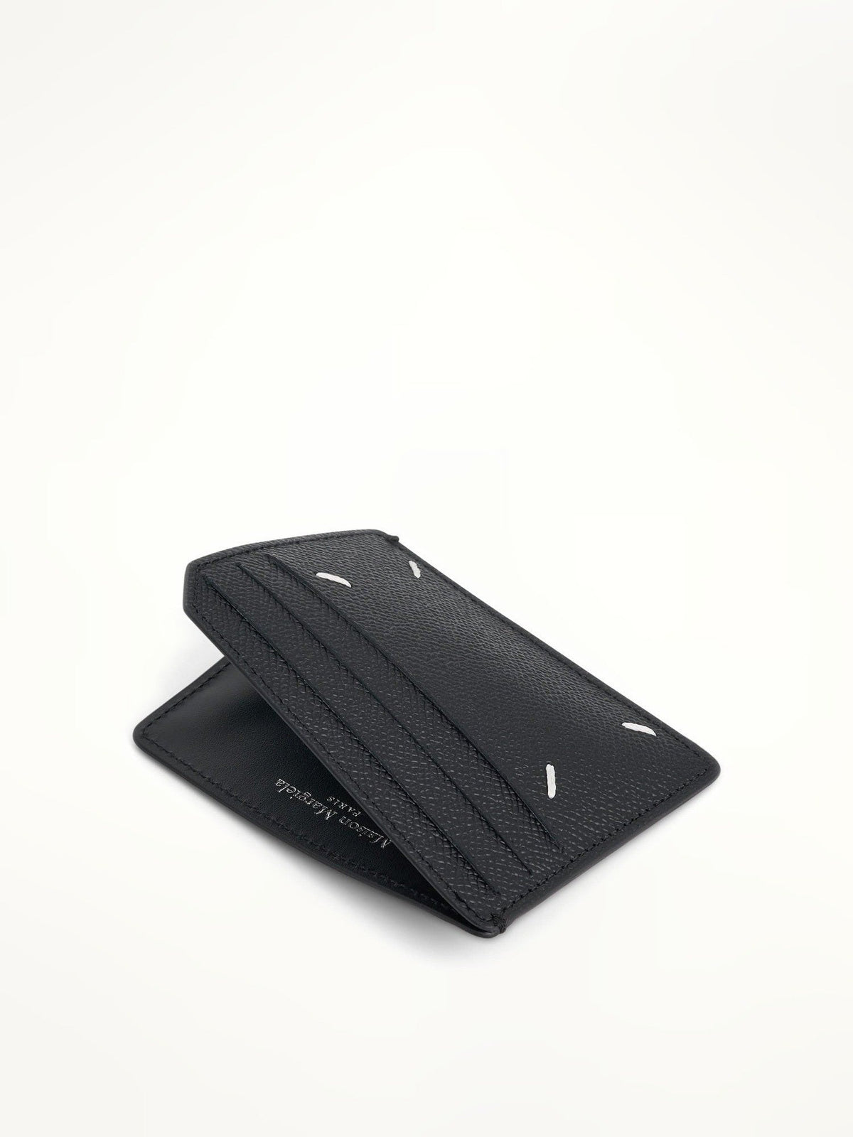Maison Margiela Four Stitches Leather Card Holder in Black