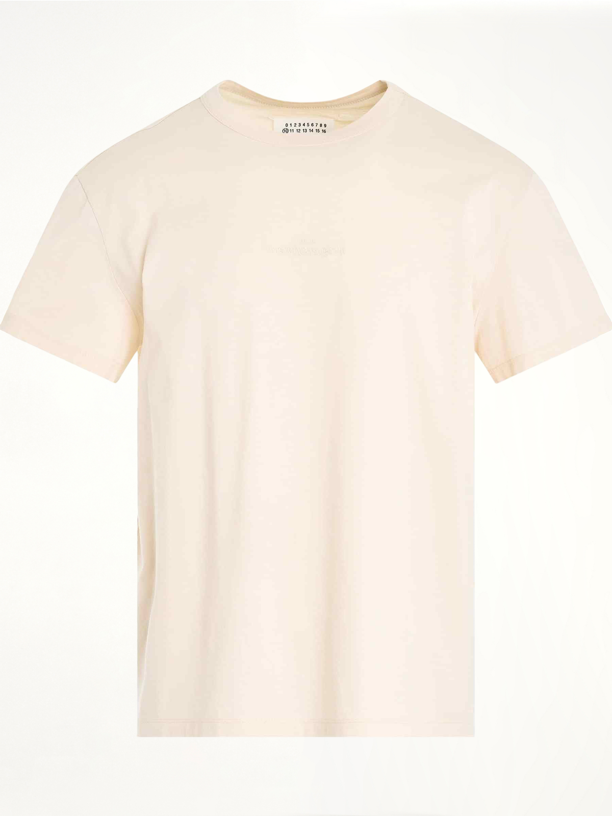 Upside Down Logo T-Shirt in Beige