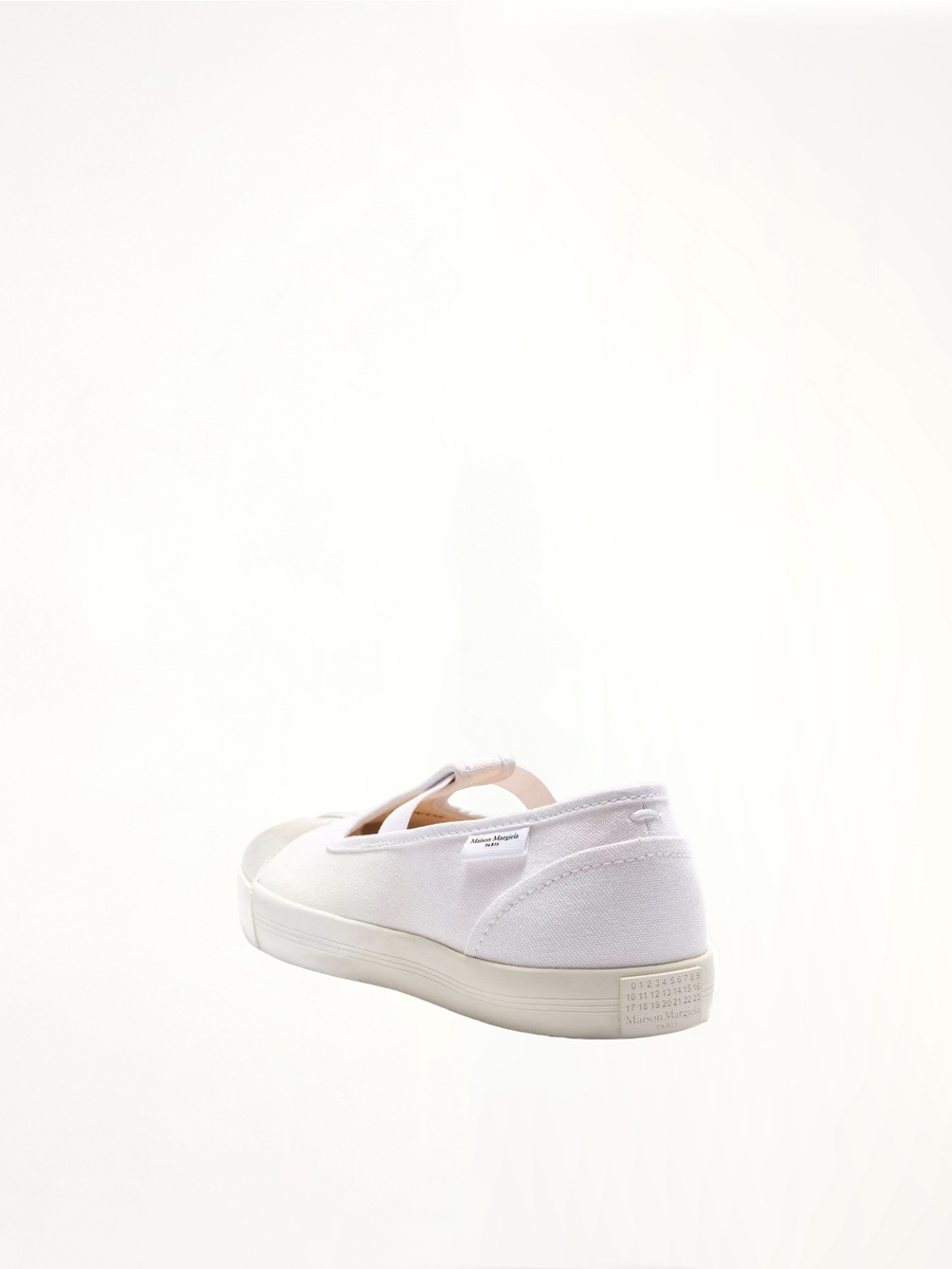 Tabi Toe Sneakers in White/White Back View | MAISON MARGIELA