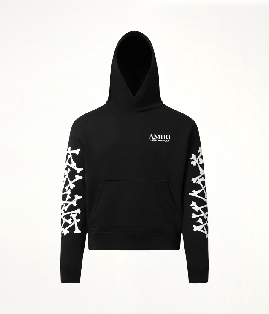 Bones Stacked Hoodie in Black