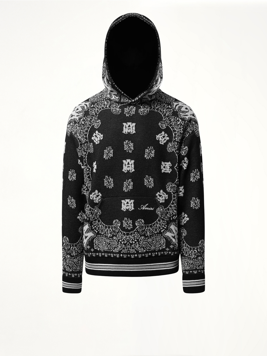 Bandana Hoodie in Black/White