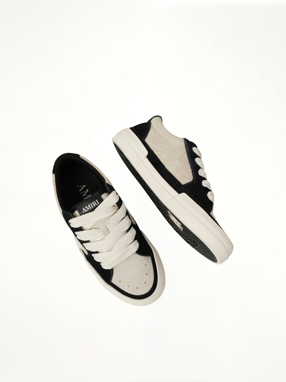 Sunset Skate Low Sneaker in Birch/Black Top View | AMIRI