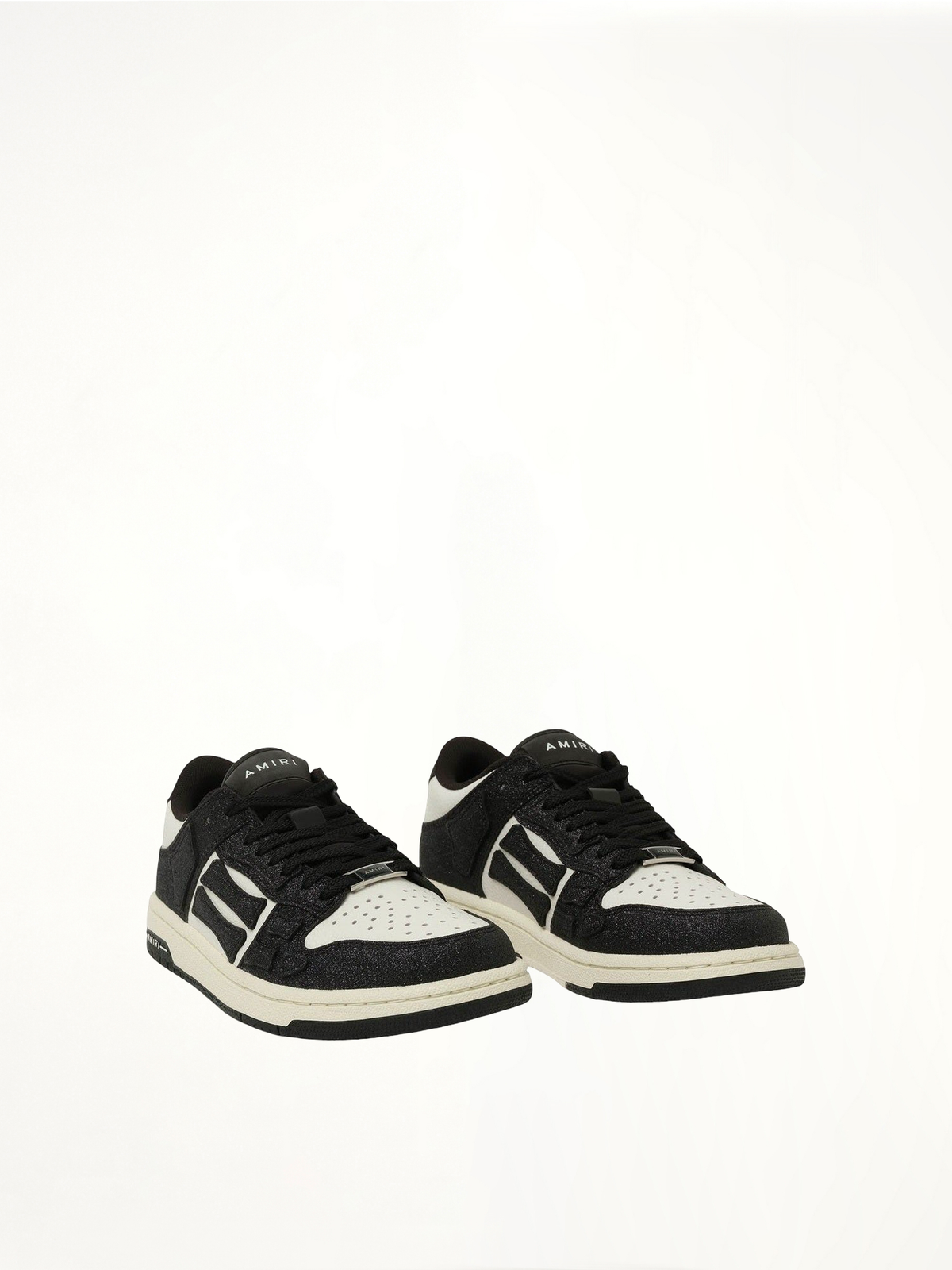 Shimmer Skeleton Sneaker in Black Front View | AMIRI