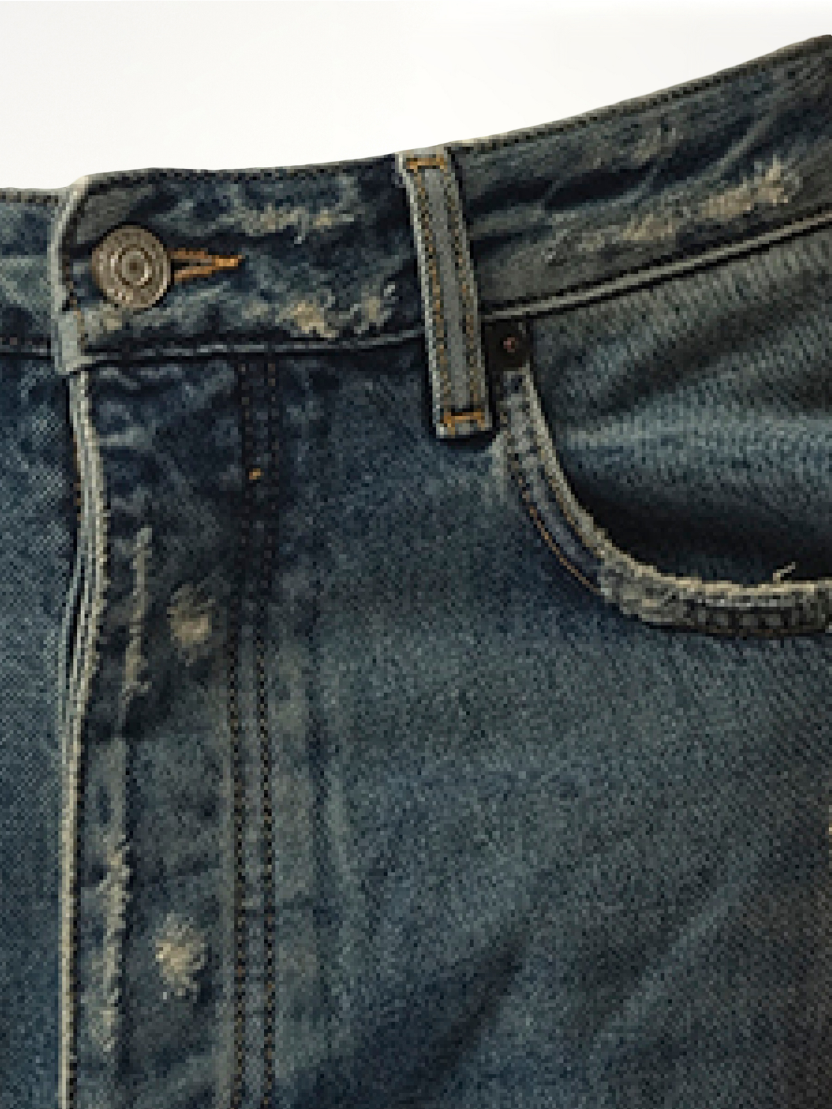 Light Indigo Denim Ripped Pants in Sun Bleached Blue